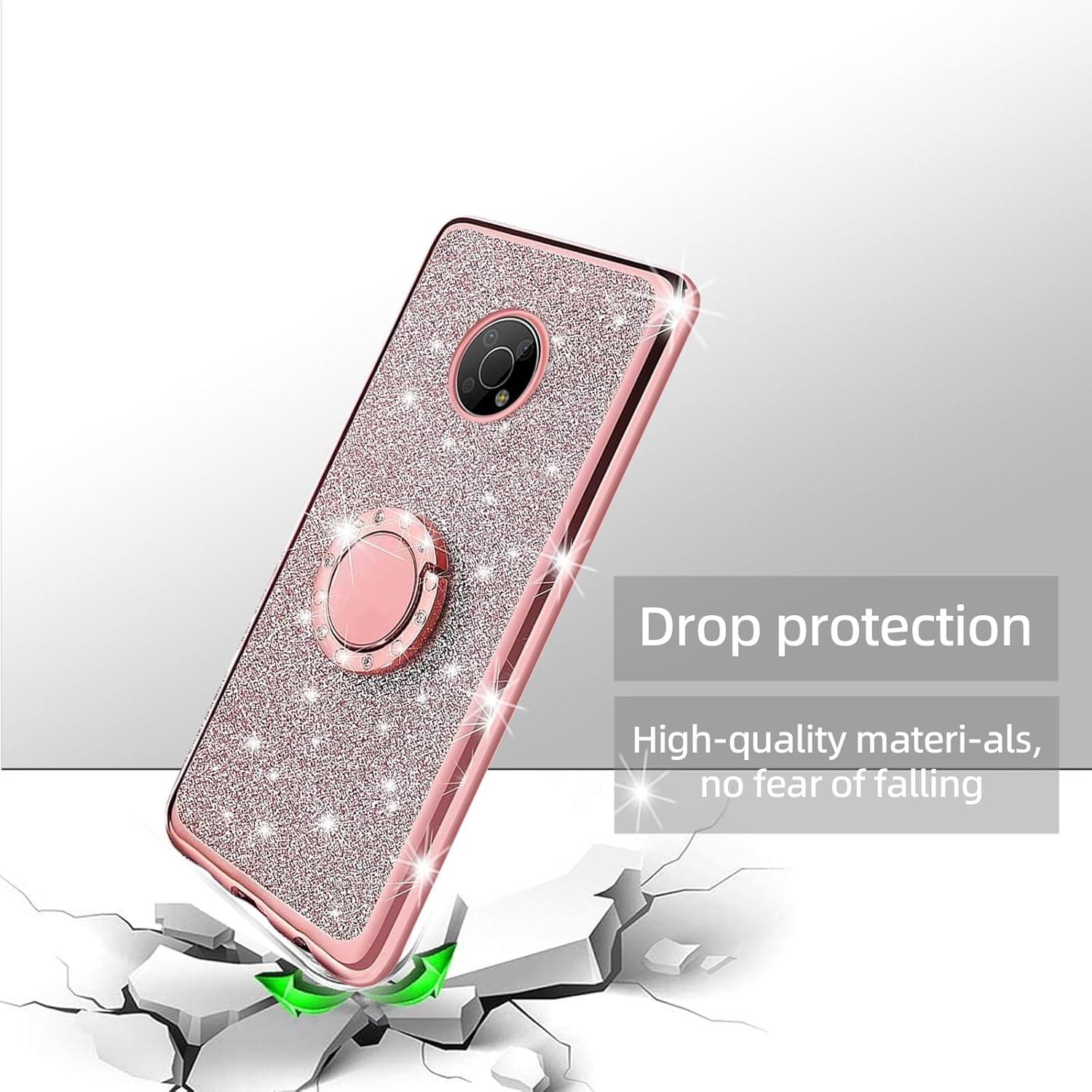 Funda TPU Brillante Rosa para Nokia G300 5G con Soporte