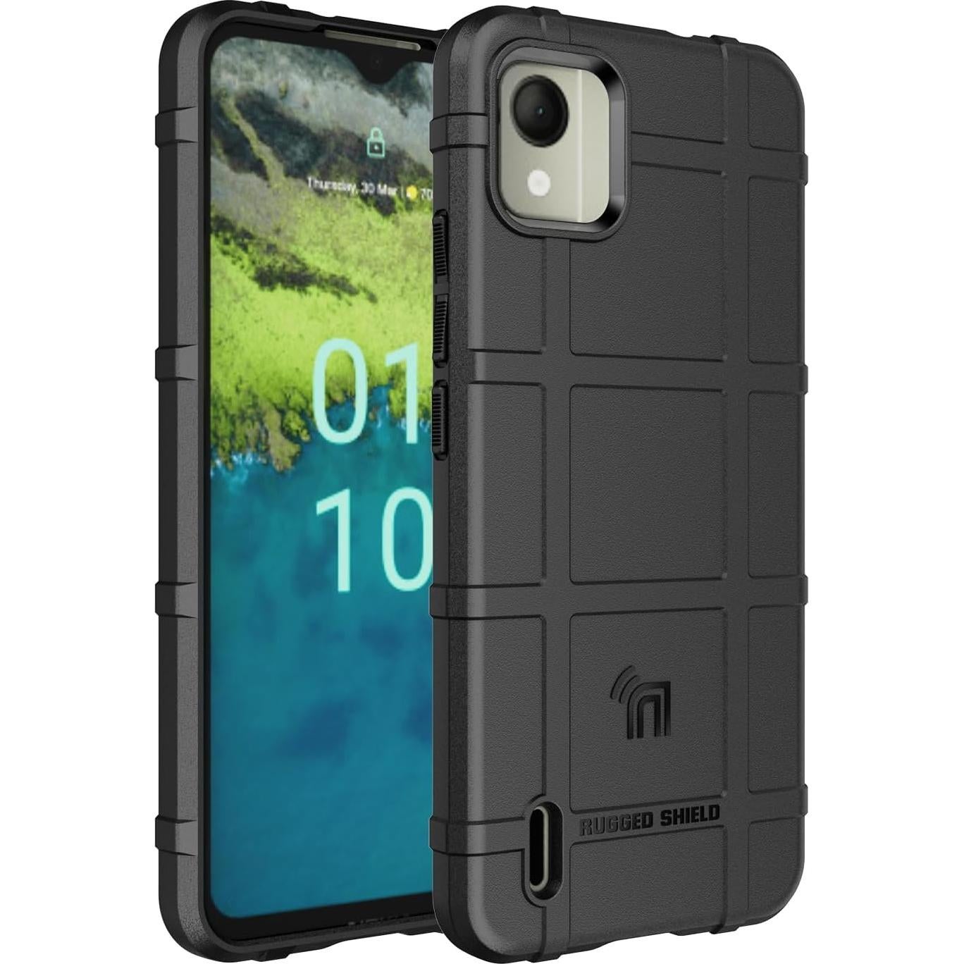 Funda Protectora Rugosa Nakedcellphone para Nokia C110 - Negro