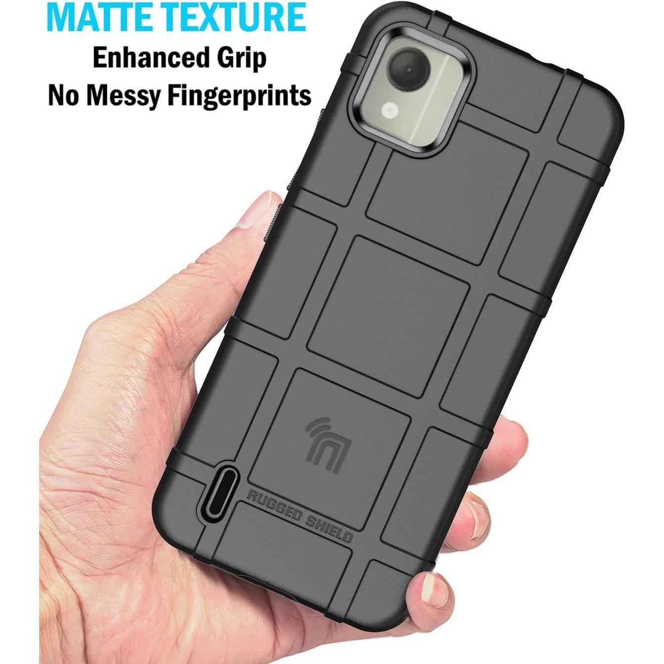 Funda Protectora Rugosa Nakedcellphone para Nokia C110 - Negro