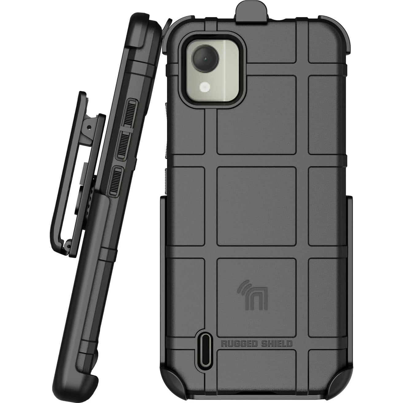 Funda Protectora Rugosa Nakedcellphone para Nokia C110 - Negro