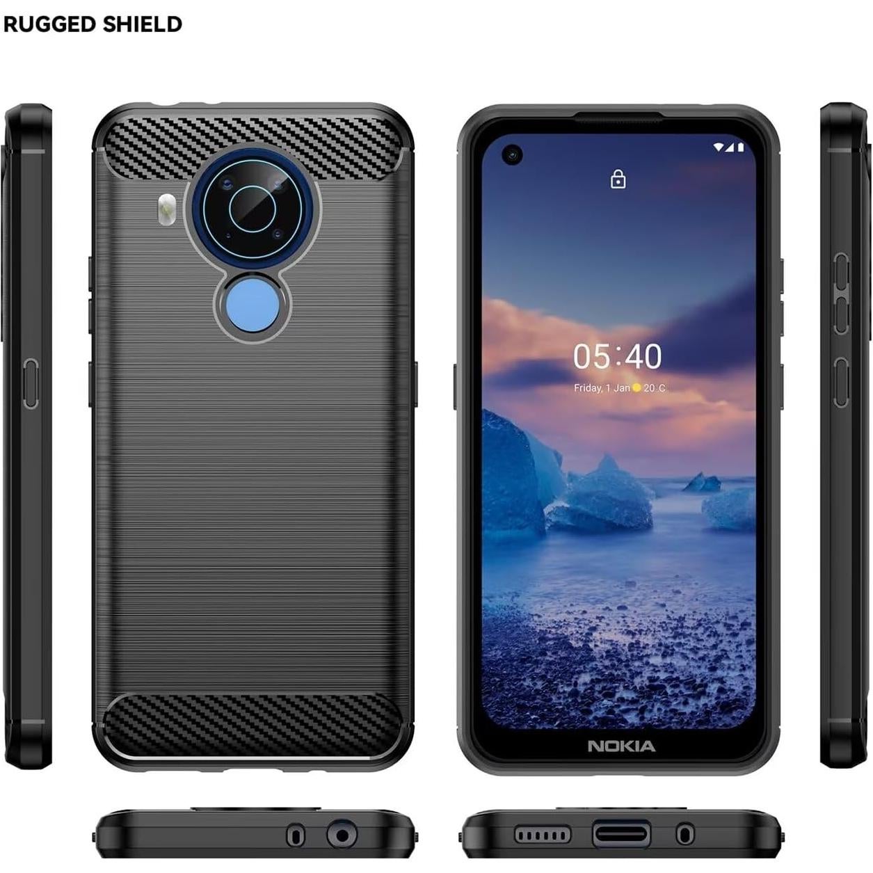 Funda TPU para Nokia 5.4 - Protección Impactos Fibra Carbono