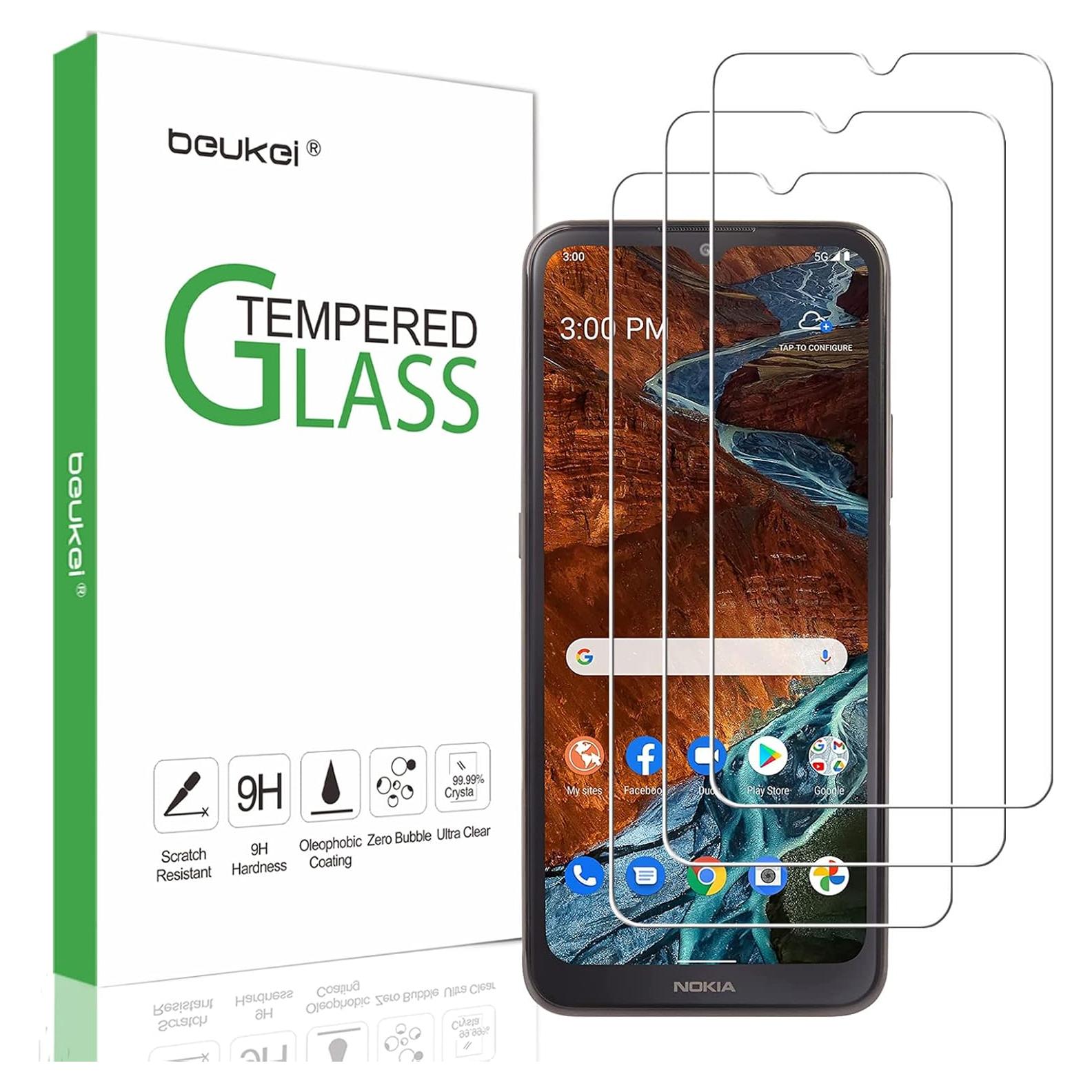 Protector de Pantalla Vidrio Templado Beukei para Nokia G300 5G - 3 Pzas