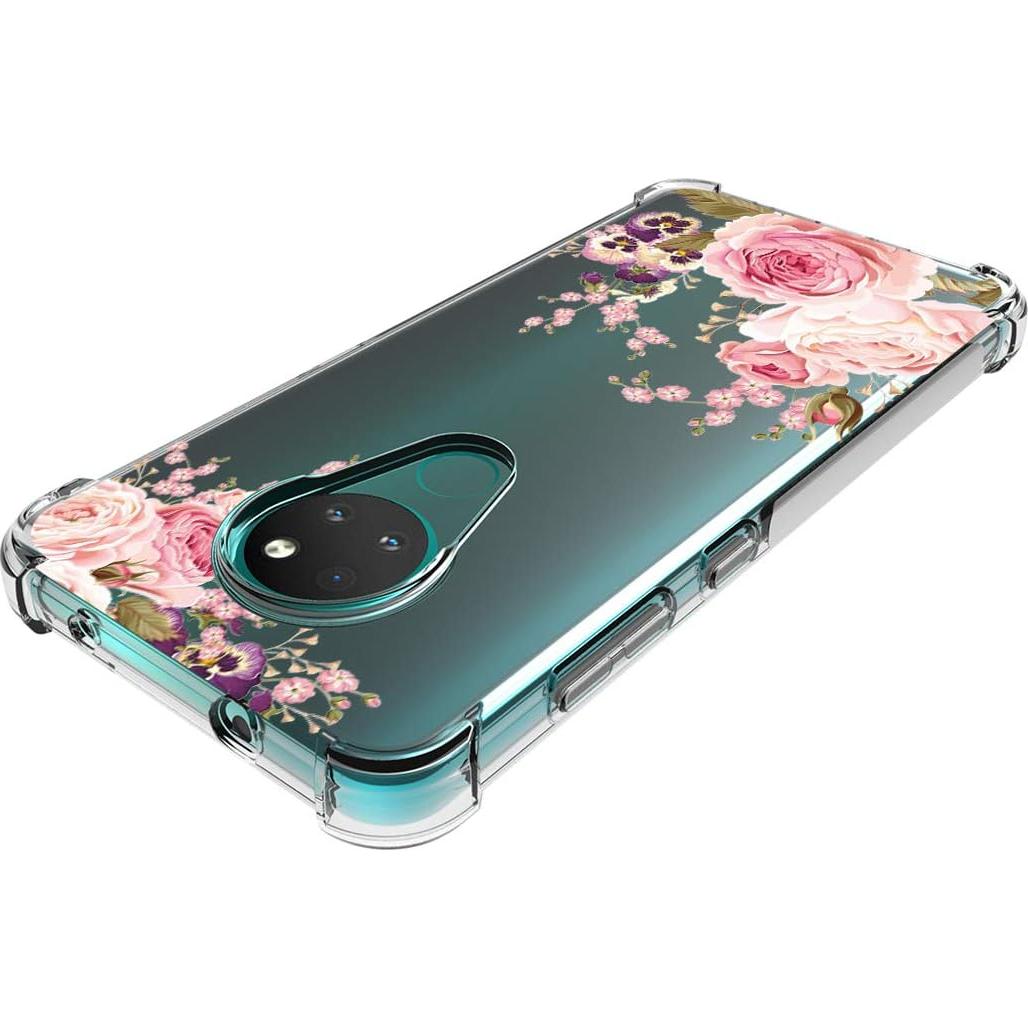 Funda TPU Clara para Nokia 6.2 / 7.2 - Flor Rosa, Ligera y Resistente