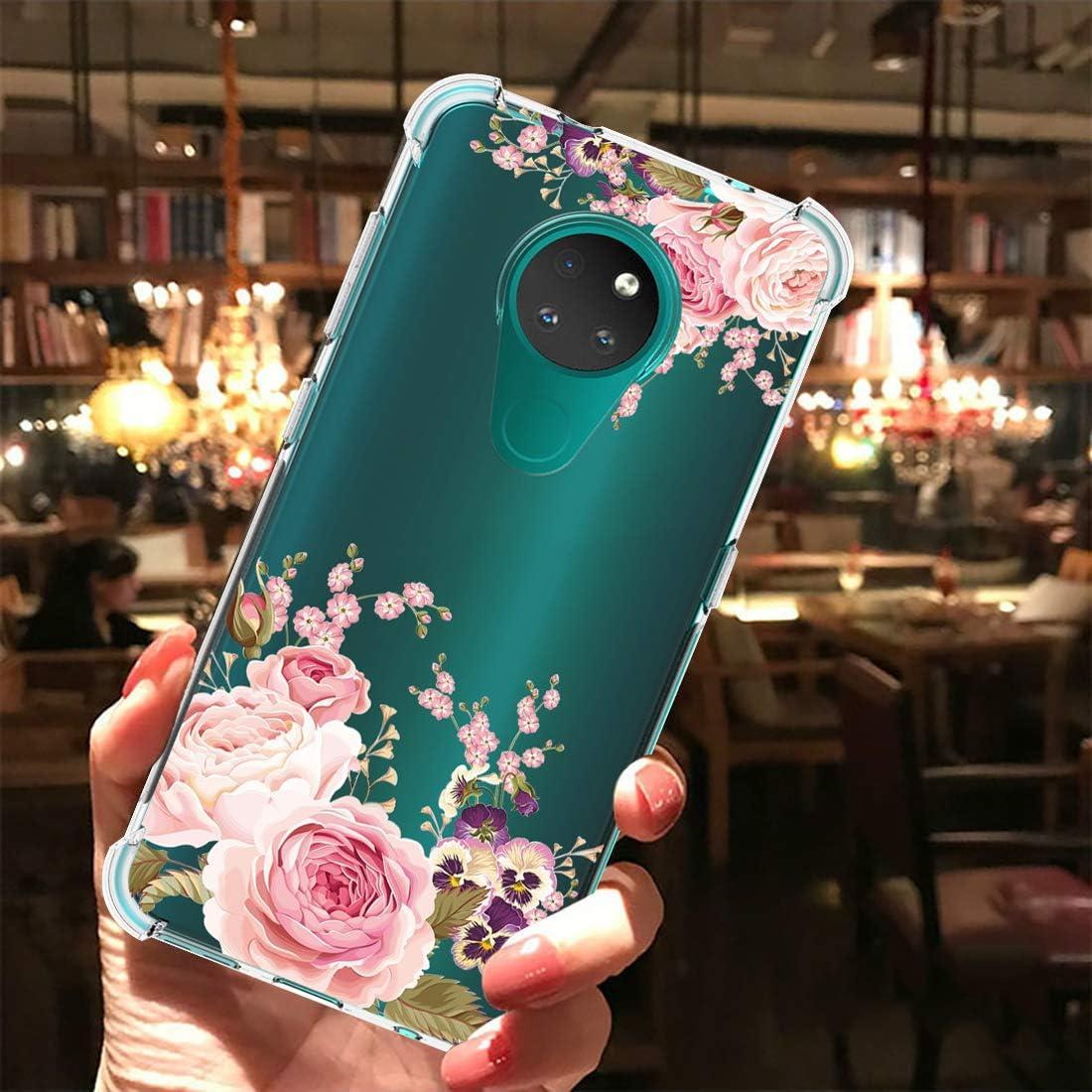 Funda TPU Clara para Nokia 6.2 / 7.2 - Flor Rosa, Ligera y Resistente