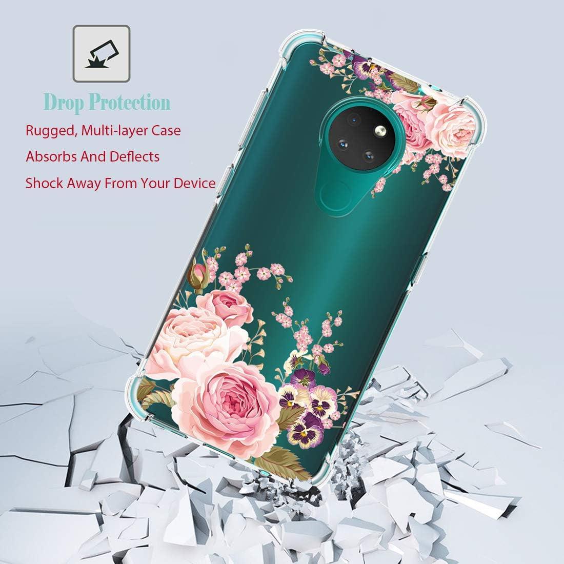 Funda TPU Clara para Nokia 6.2 / 7.2 - Flor Rosa, Ligera y Resistente