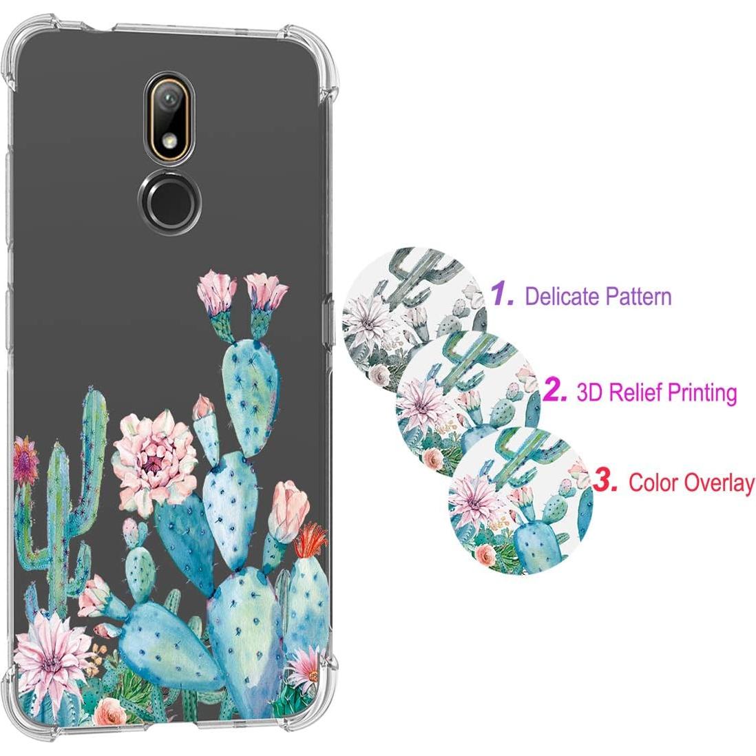 Funda TPU Transparente para Nokia 3.2 / 3V - Cactus
