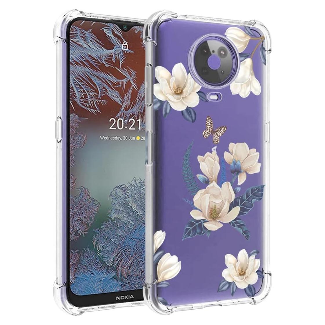 Funda TPU para Nokia G10/G20 - Floral Blanca, Ultra Delgado