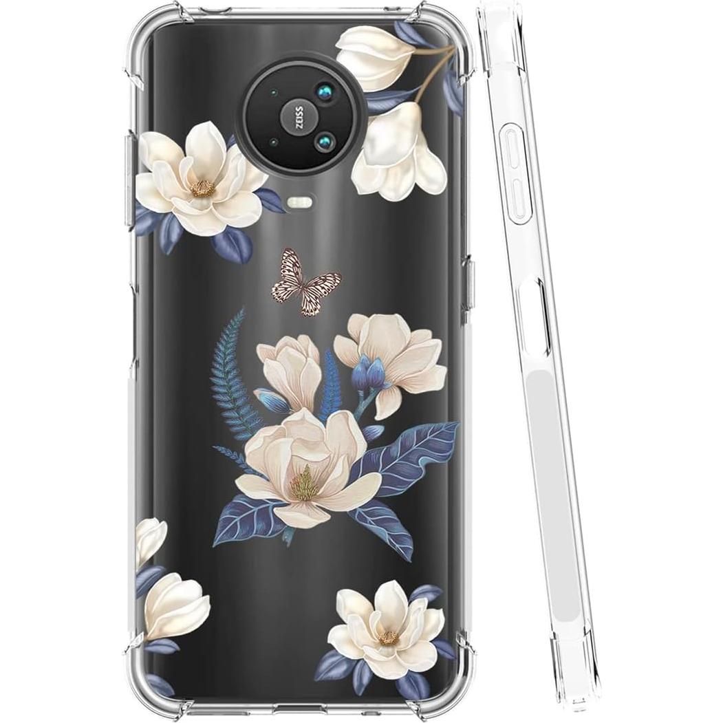 Funda TPU para Nokia G10/G20 - Floral Blanca, Ultra Delgado