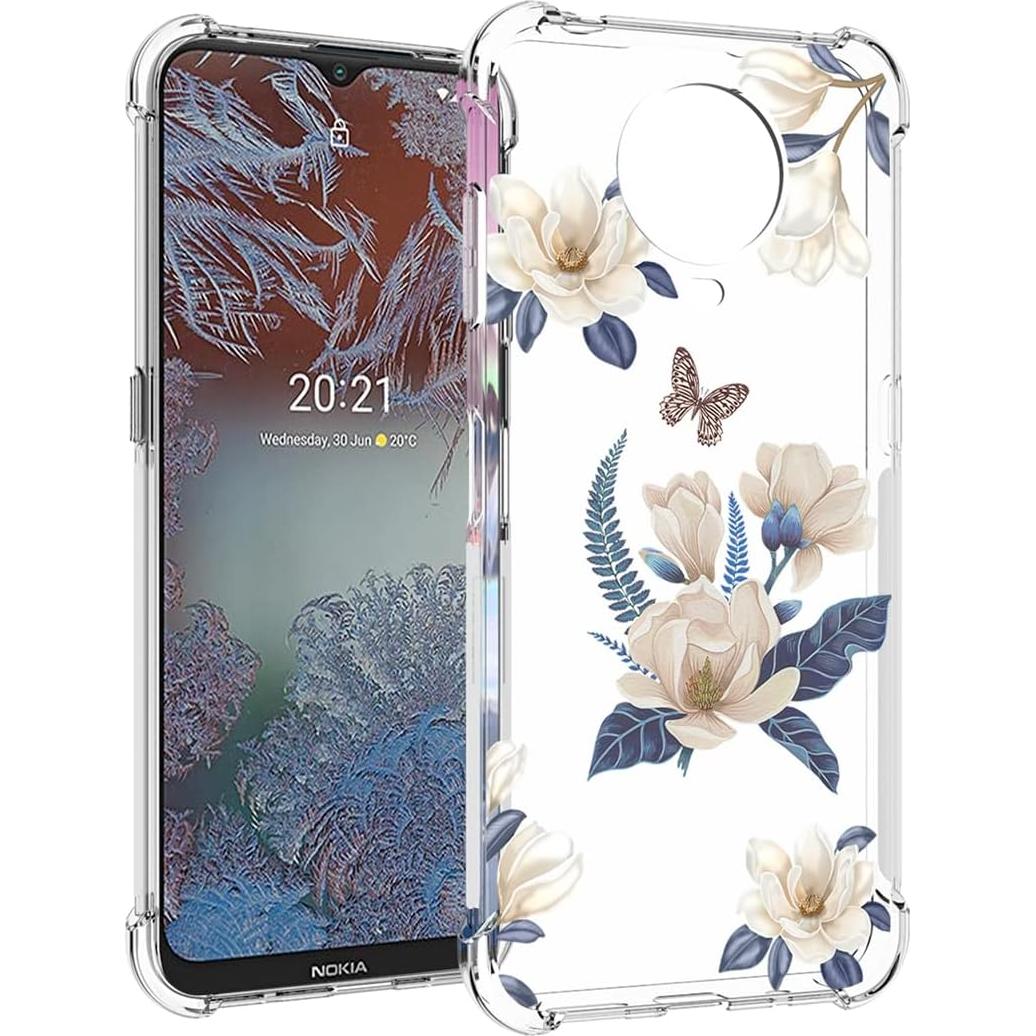 Funda TPU para Nokia G10/G20 - Floral Blanca, Ultra Delgado