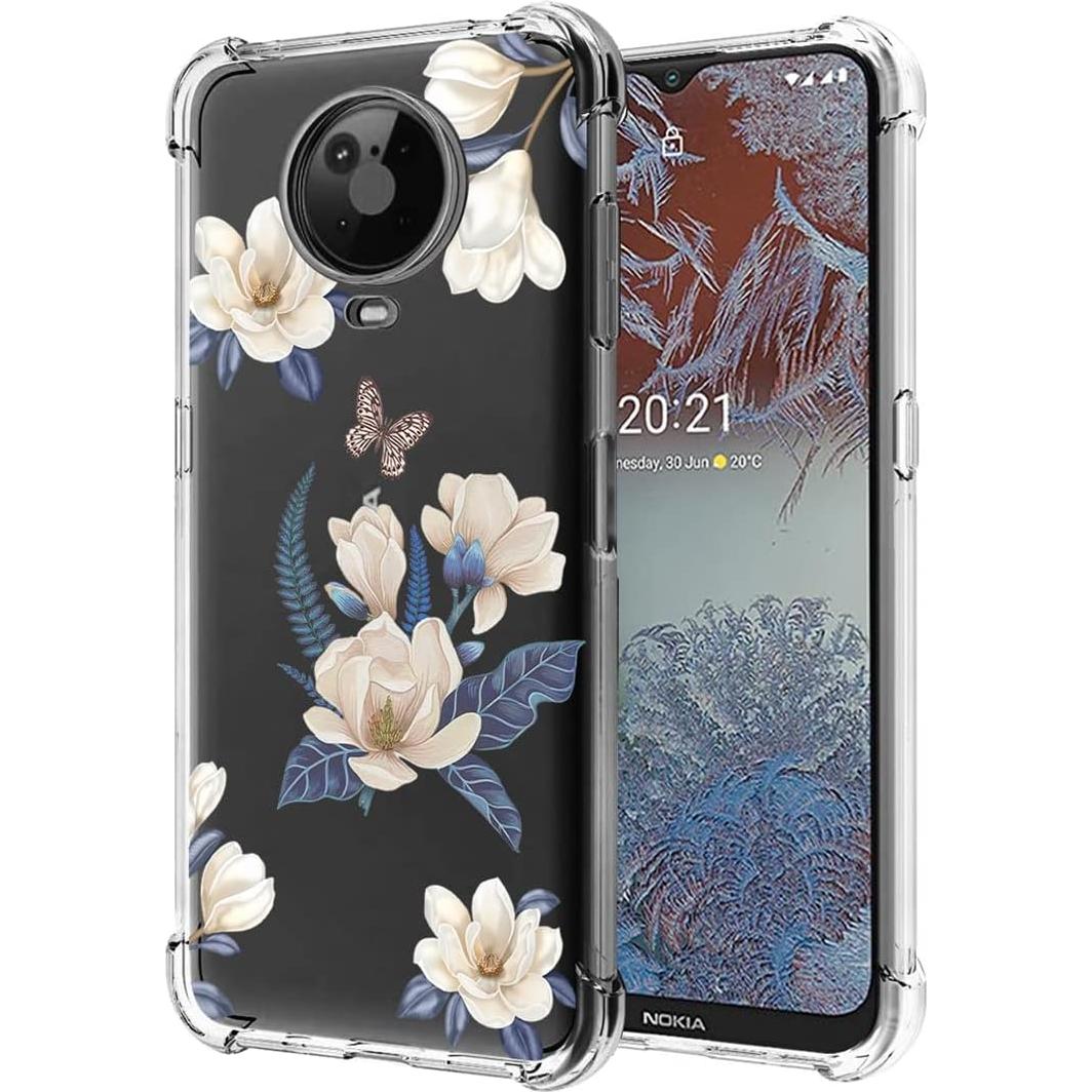 Funda TPU para Nokia G10/G20 - Floral Blanca, Ultra Delgado
