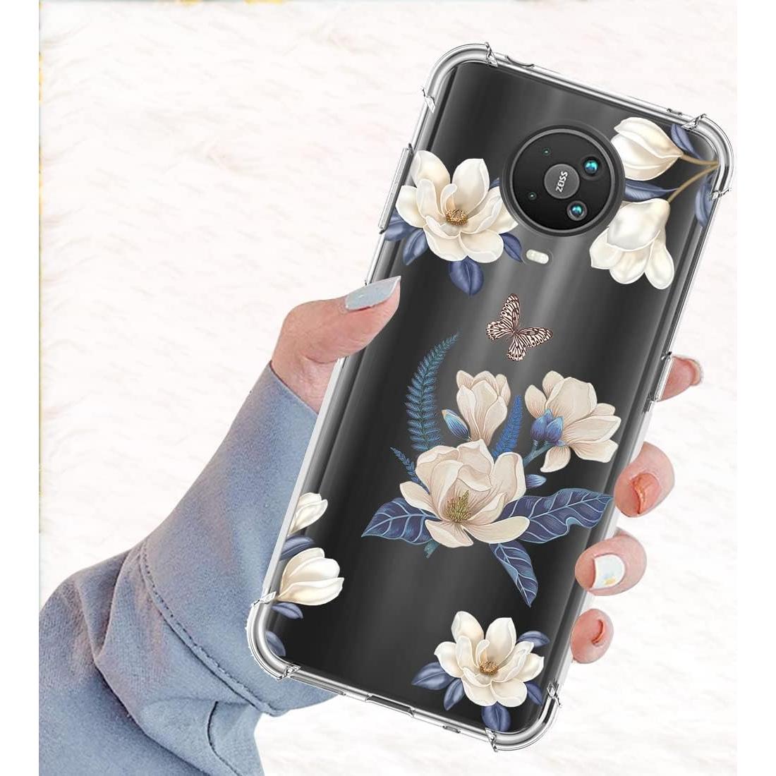 Funda TPU para Nokia G10/G20 - Floral Blanca, Ultra Delgado