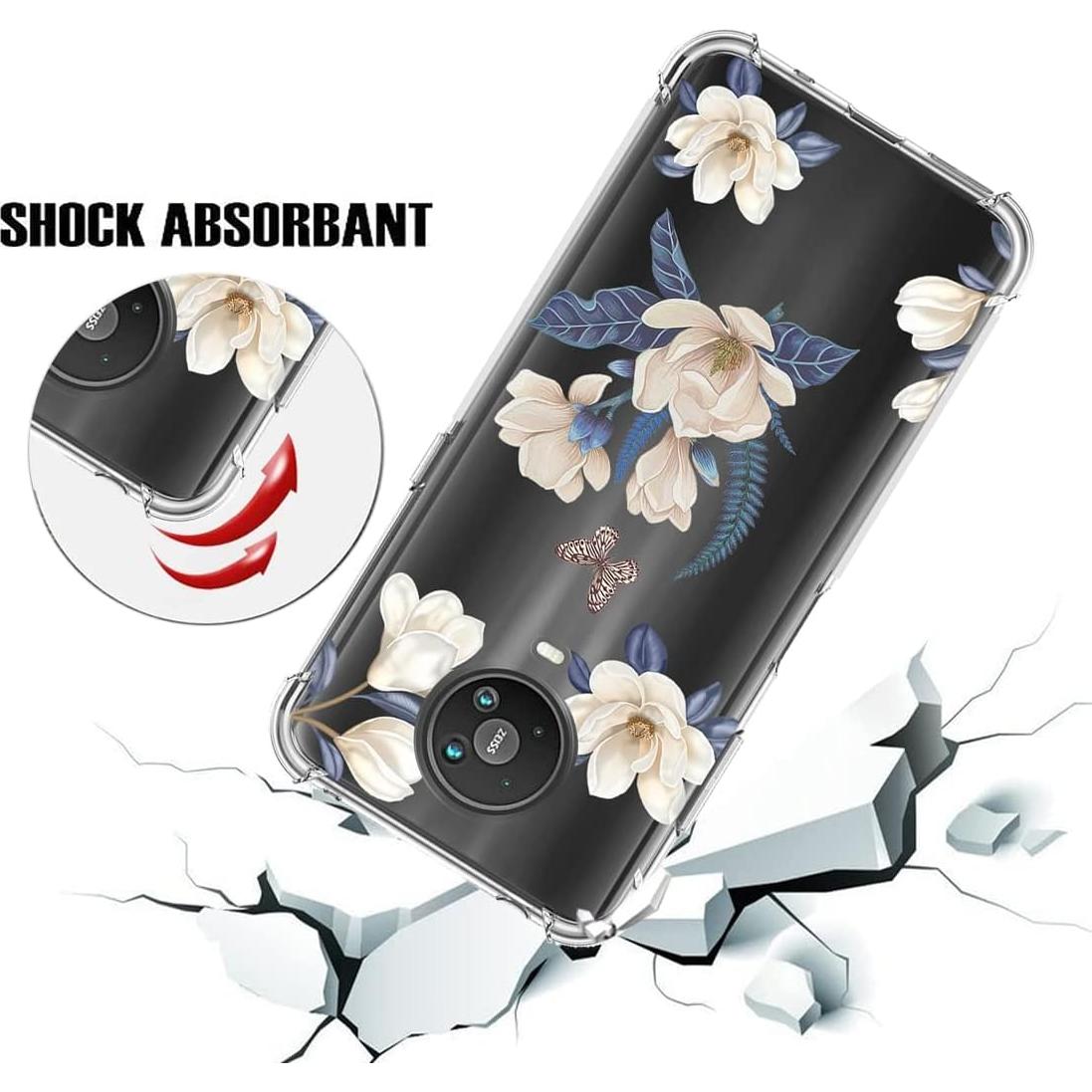 Funda TPU para Nokia G10/G20 - Floral Blanca, Ultra Delgado