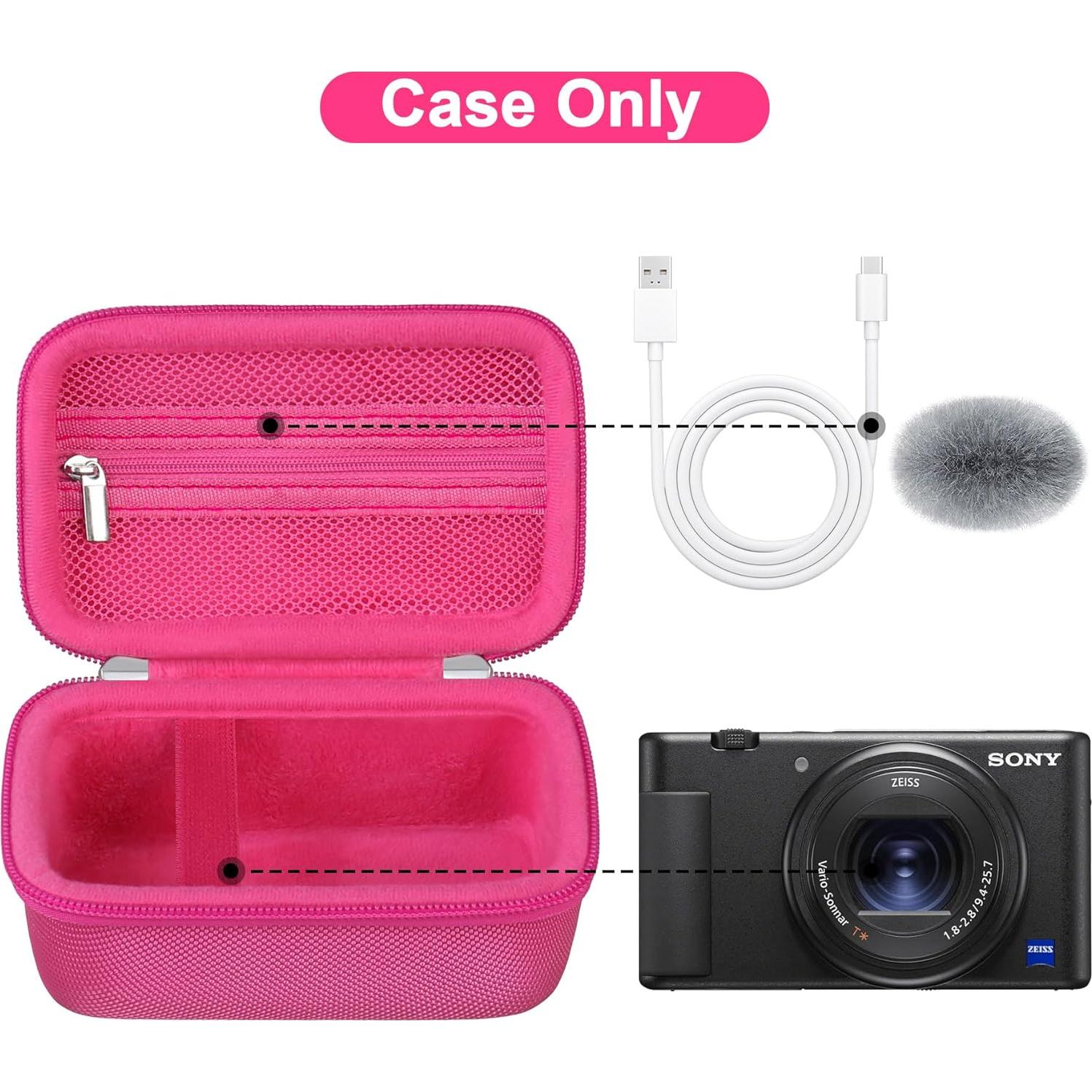 Funda Canboc para Cámara Digital Sony ZV-1/ZV-1F/ZV-1 II - Color Rojo Rosa