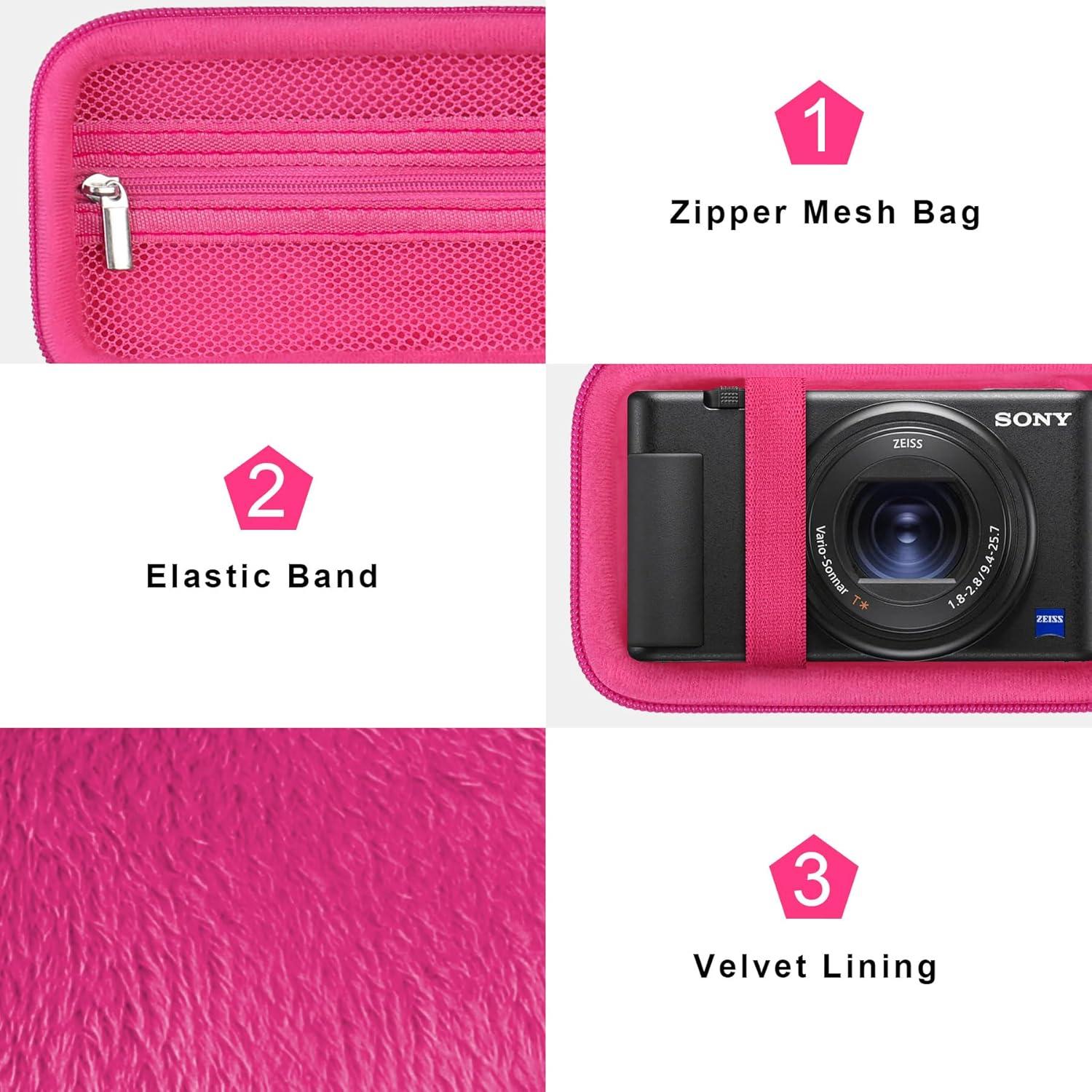 Funda Canboc para Cámara Digital Sony ZV-1/ZV-1F/ZV-1 II - Color Rojo Rosa
