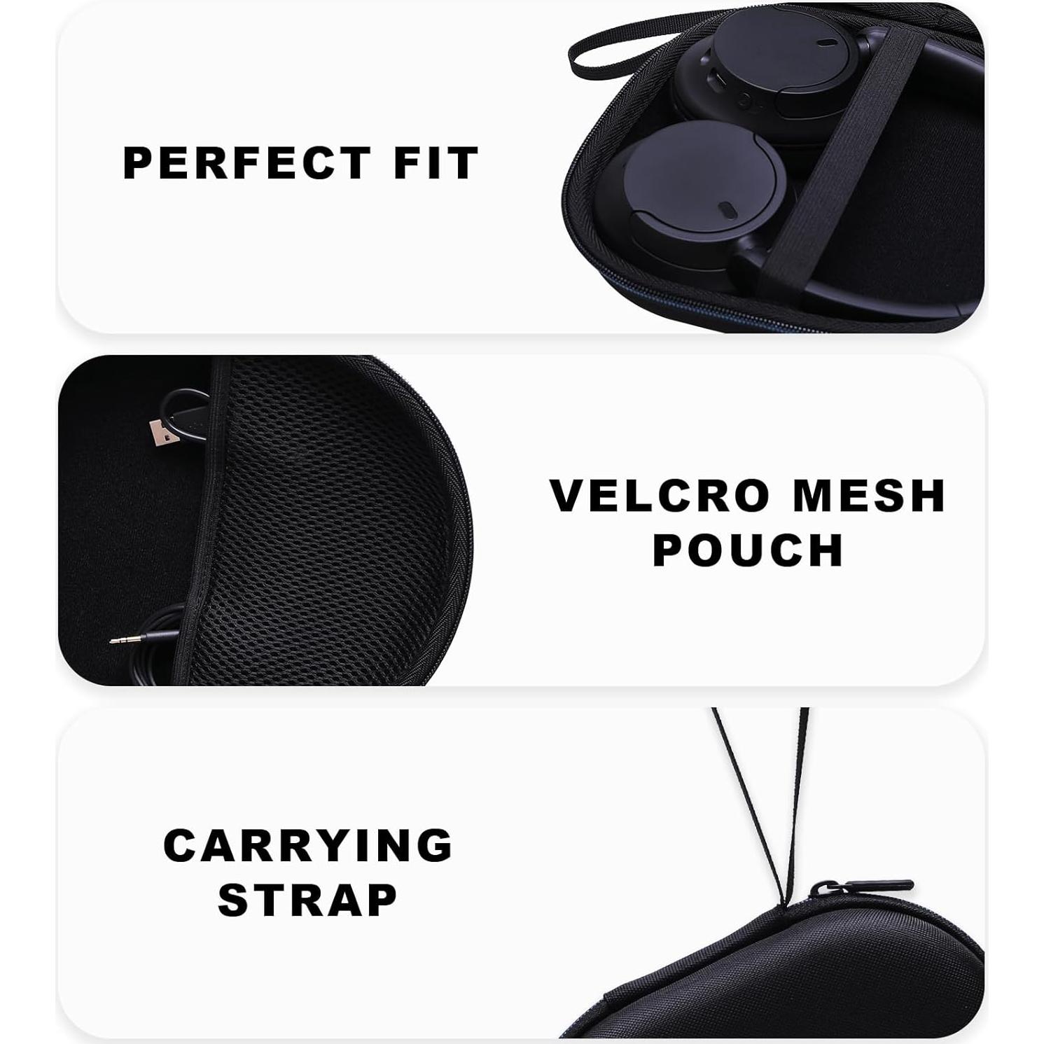 Funda Dura para Auriculares Sony WH-CH720N y WH-CH520 Negra