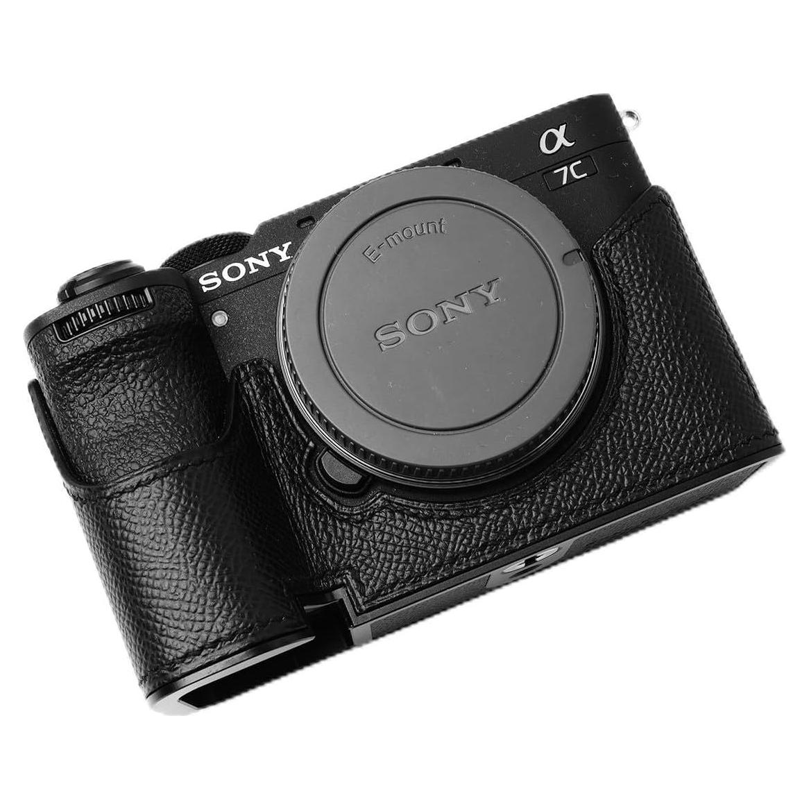 Funda de Cuero Genuino Iborrys para Cámara Sony A7C II A7CR - Negro
