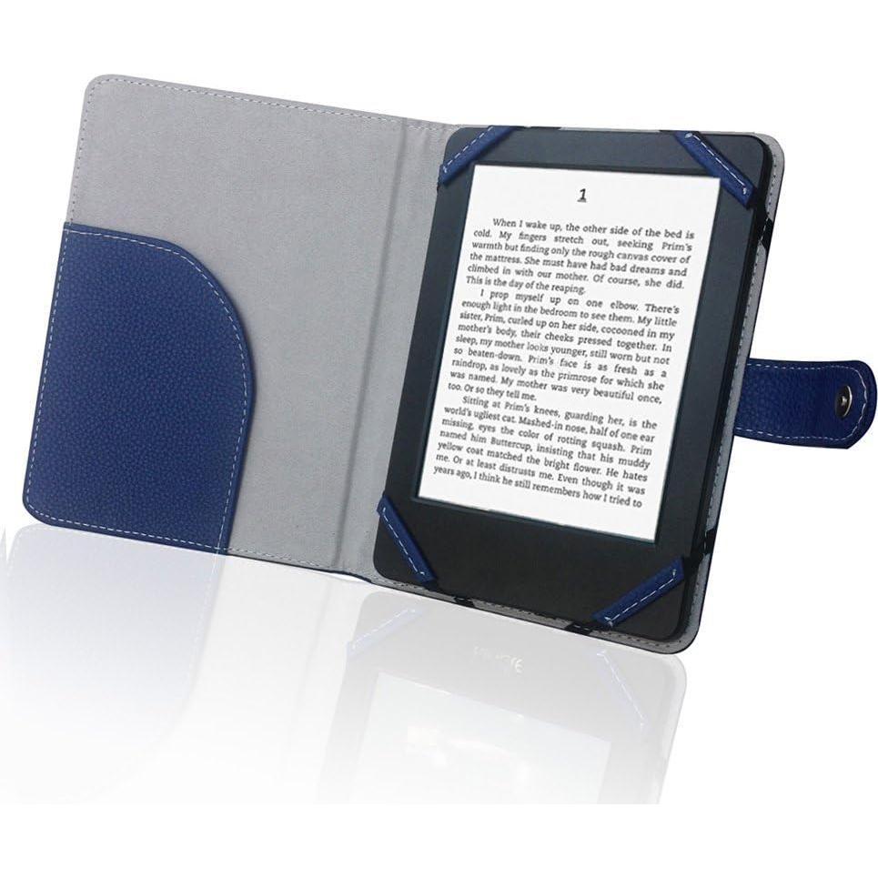 Funda de Libro de Cuero PU Azul para Lector de Ebook 6"