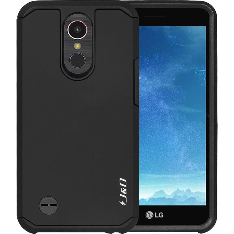 Funda Protectora Híbrida J&D para LG K20 V, K20 Plus, Negro