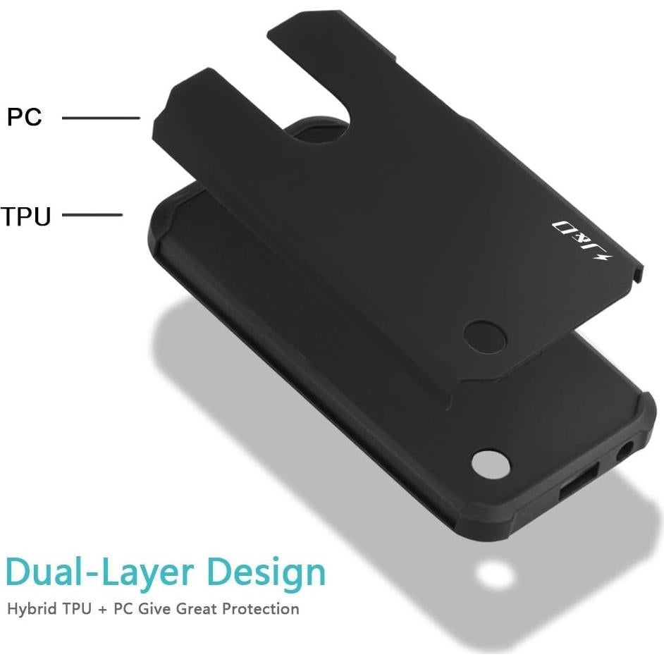 Funda Protectora Híbrida J&D para LG K20 V, K20 Plus, Negro