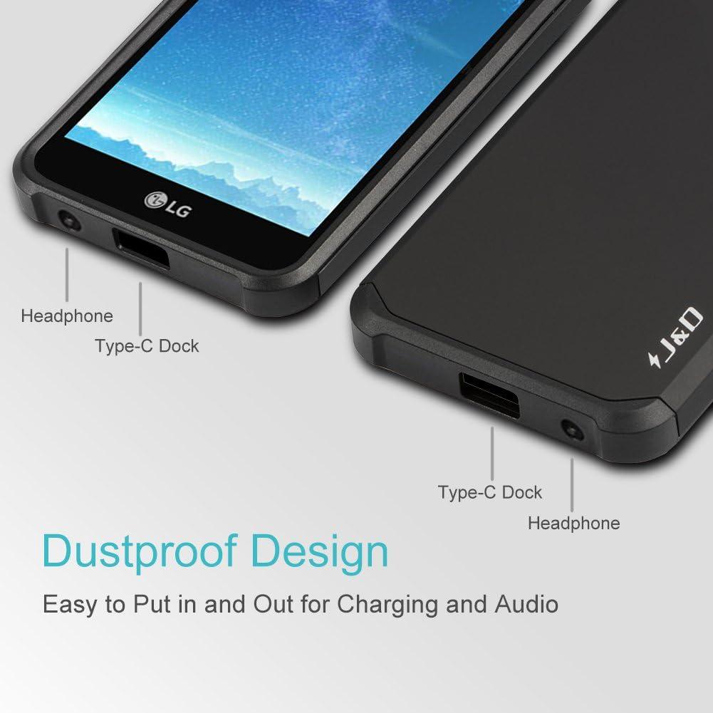 Funda Protectora Híbrida J&D para LG K20 V, K20 Plus, Negro