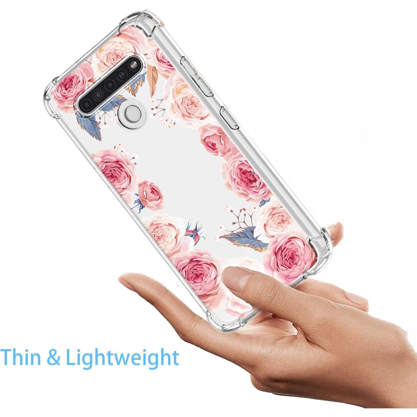 Funda Protectora Floral Rosa para LG K41S y K51S - Antigolpes