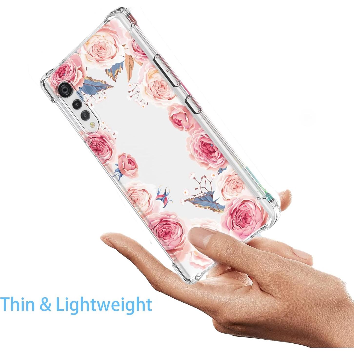 Funda Protectora Floral Rosa para LG Velvet 5G - Antigolpes