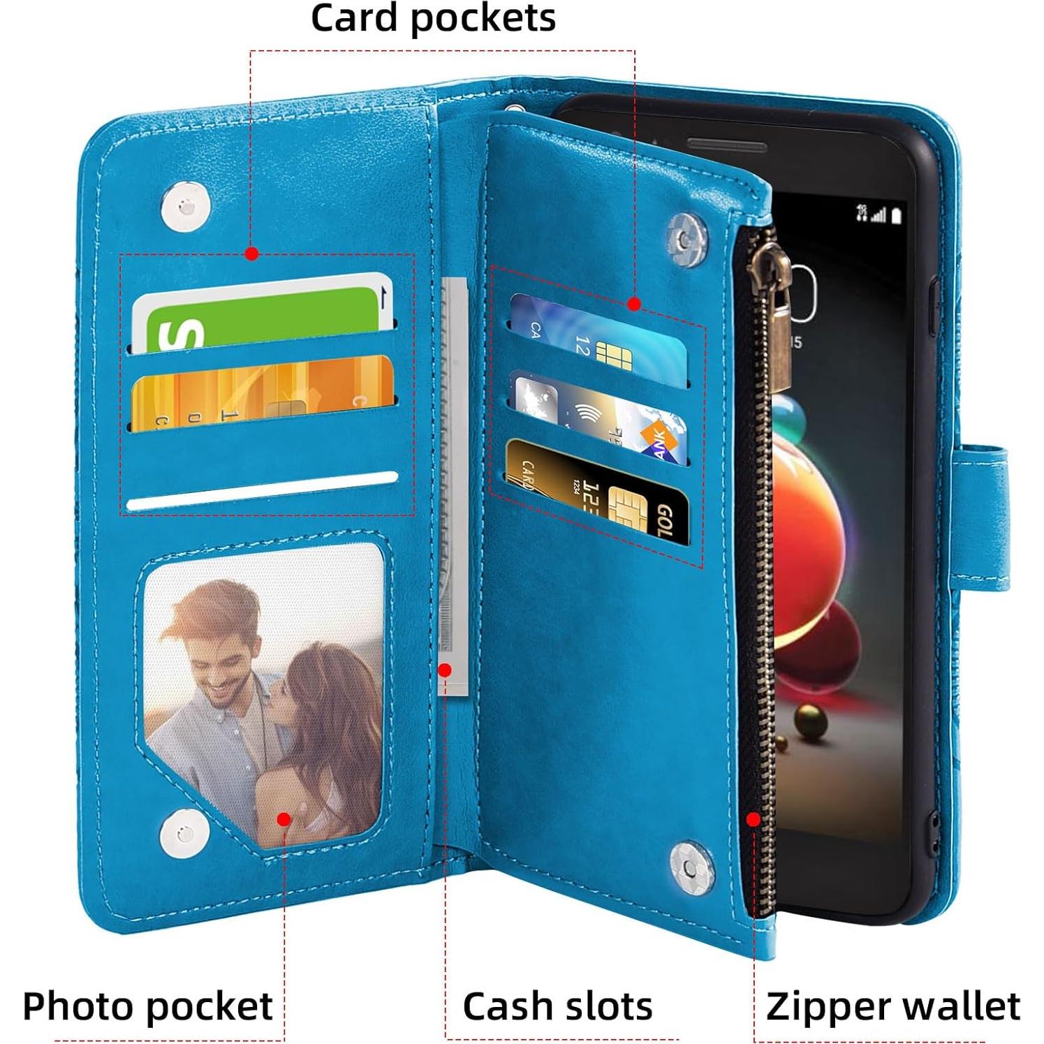 Funda LG Aristo 2/3 Plus con Protector y Soporte Azul