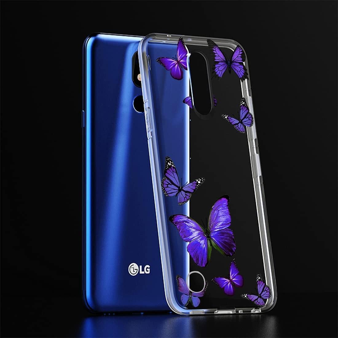 Funda TPU Transparente Vavies para LG Aristo 2/3 - Mariposa Púrpura