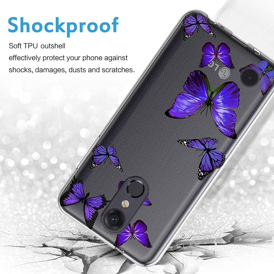 Funda TPU Transparente Vavies para LG Aristo 2/3 - Mariposa Púrpura