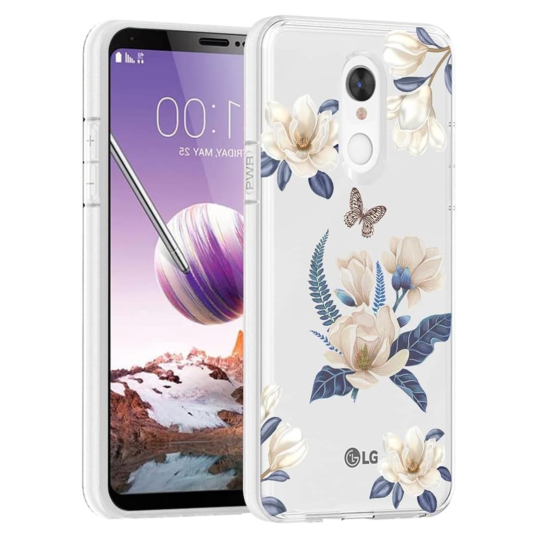 Funda Protectora TPU para LG Stylo 4/4 Plus/Q Stylus - Flor Blanca