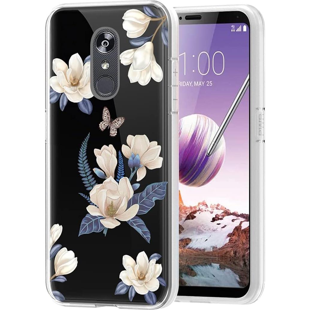 Funda Protectora TPU para LG Stylo 4/4 Plus/Q Stylus - Flor Blanca