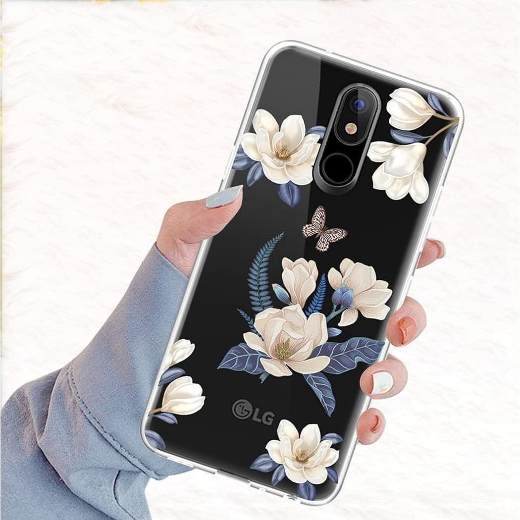 Funda Protectora TPU para LG Stylo 4/4 Plus/Q Stylus - Flor Blanca