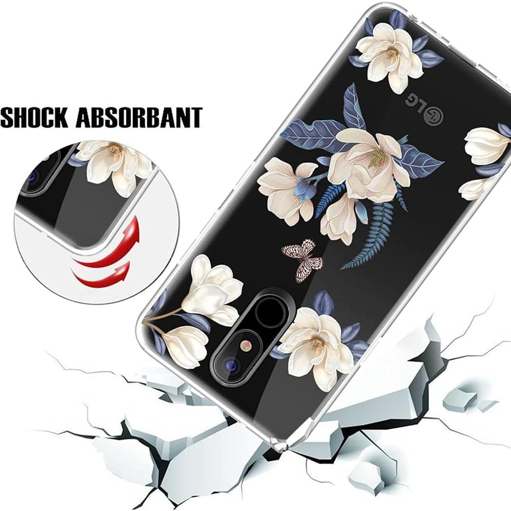 Funda Protectora TPU para LG Stylo 4/4 Plus/Q Stylus - Flor Blanca