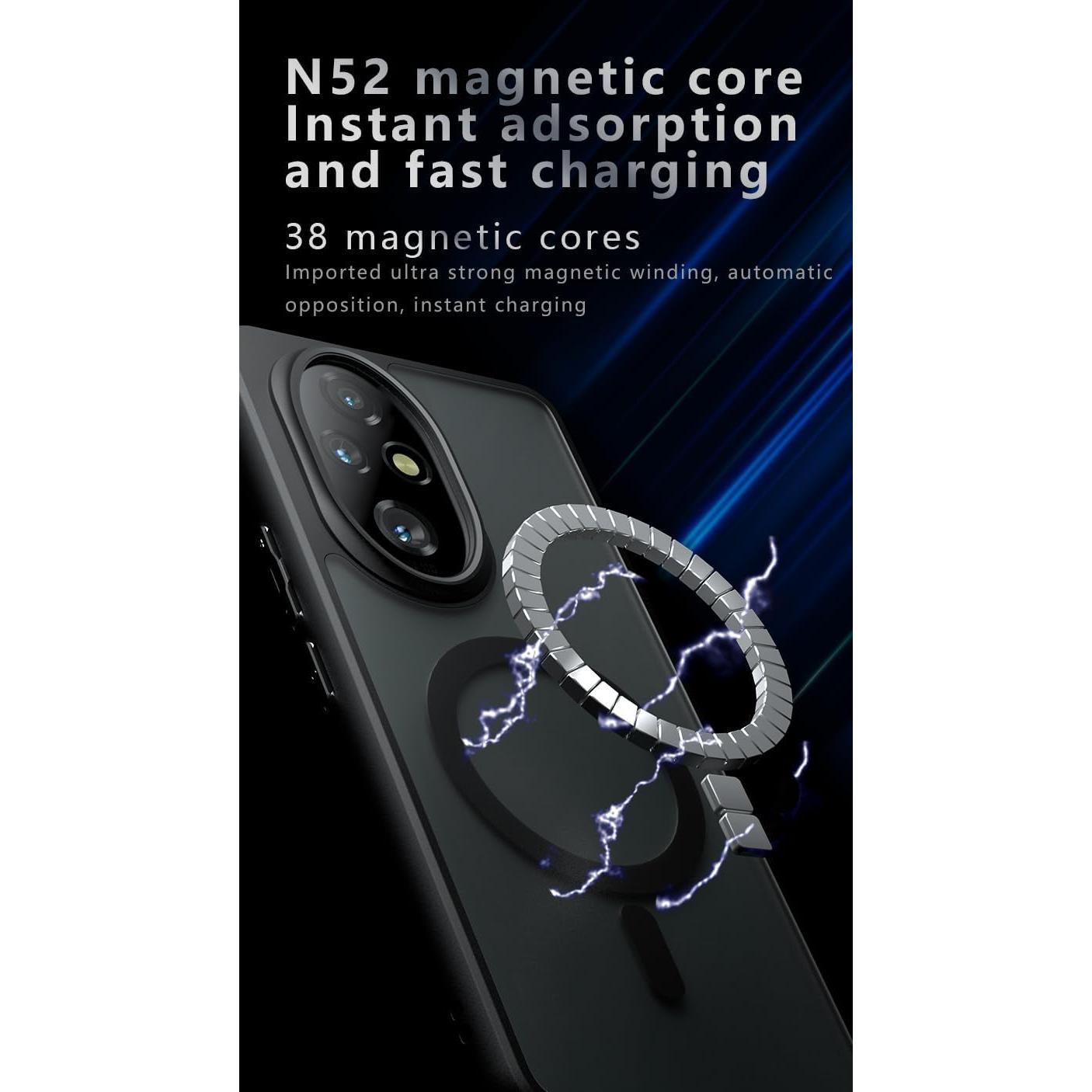 Funda Honor 200 5G Kukoufey Magnética Anti-impacto Negra