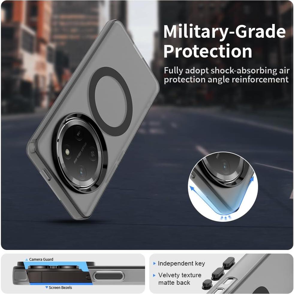 Funda Magnética Honor X9c 5G Negra - Carga Inalámbrica