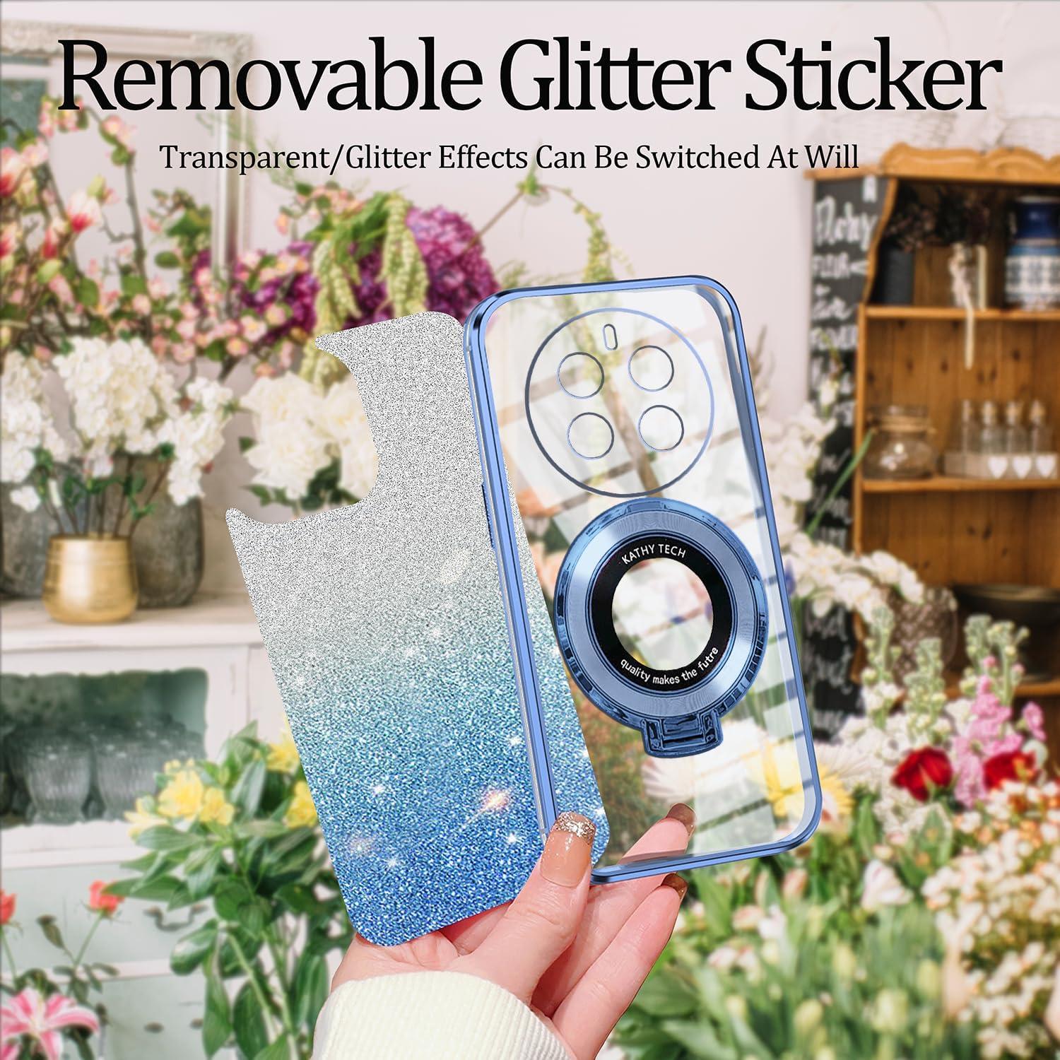 Funda de Silicona Honor Magic 7 Lite con Soporte Anillo Azul