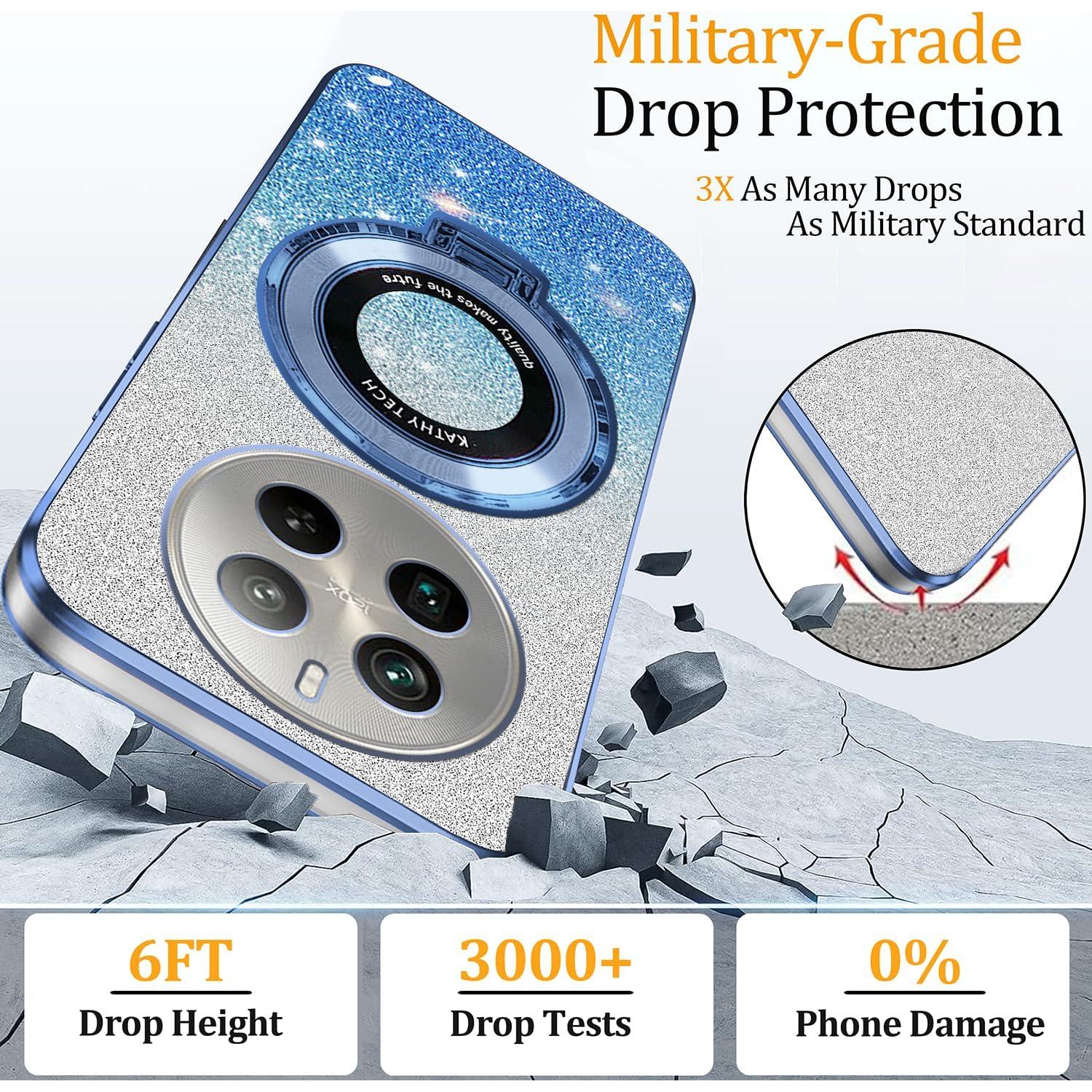 Funda de Silicona Honor Magic 7 Lite con Soporte Anillo Azul