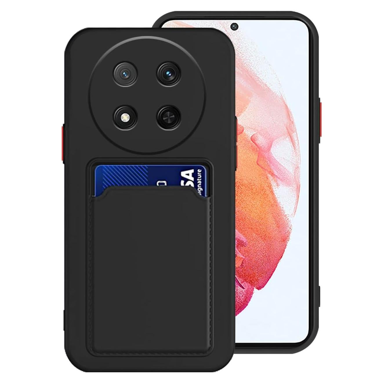 Funda Silicona Honor Magic 7 Lite con Soporte para Tarjetas - Negro