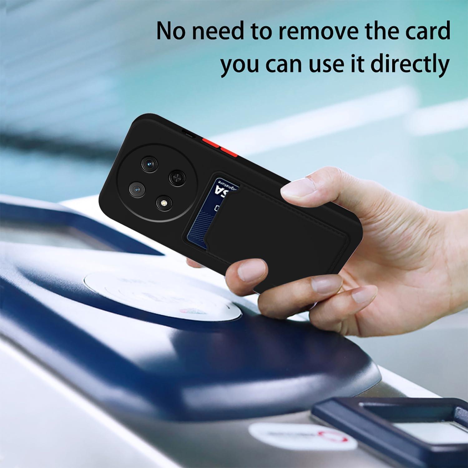 Funda Silicona Honor Magic 7 Lite con Soporte para Tarjetas - Negro