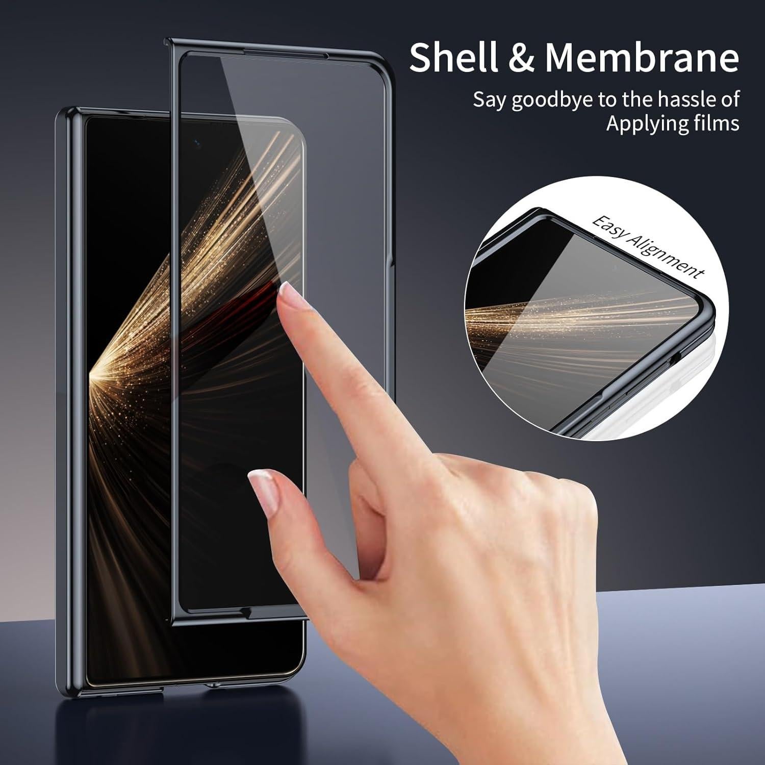 Funda Flip Honor Magic V5 con Protector de Pantalla - Negro