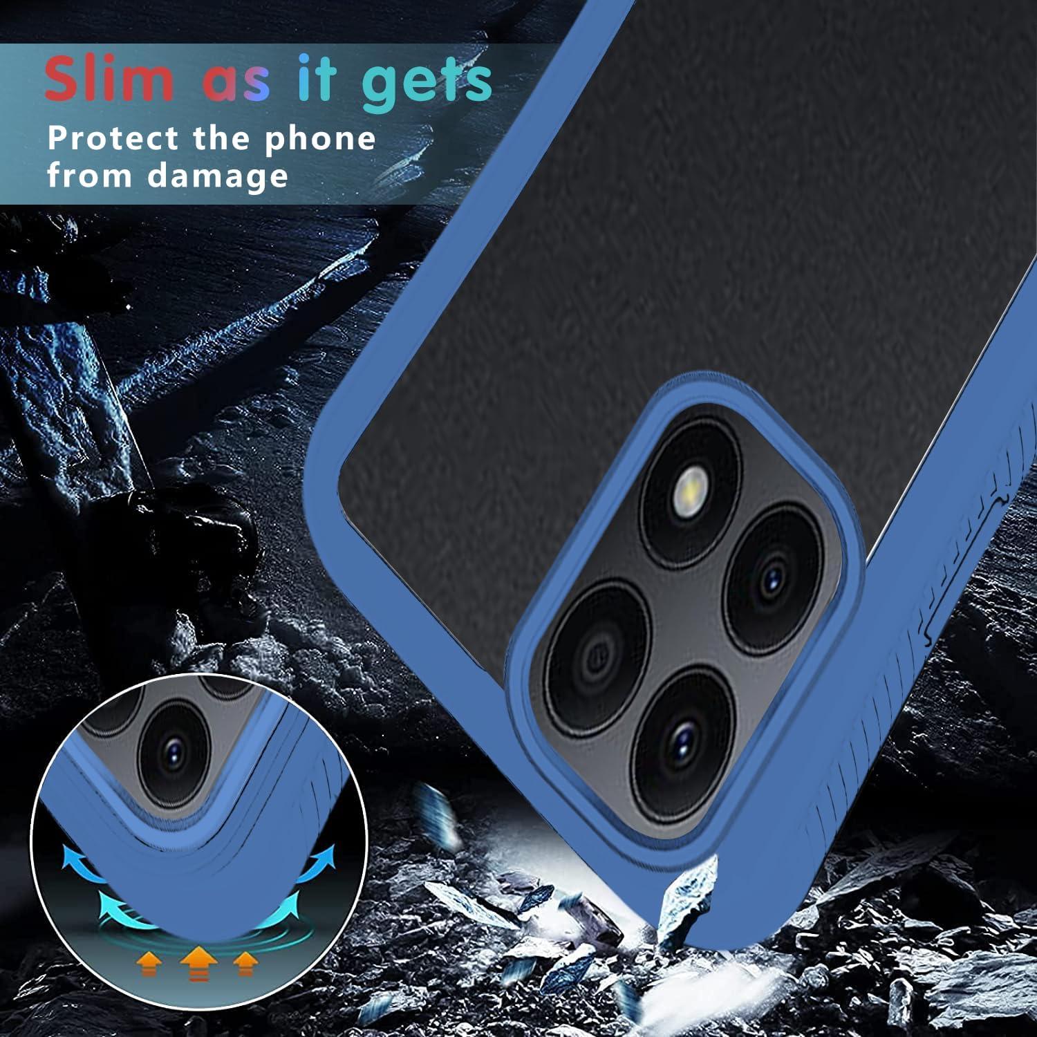 Funda Honor X8a Silicona Antigolpes 360° Transparente Azul