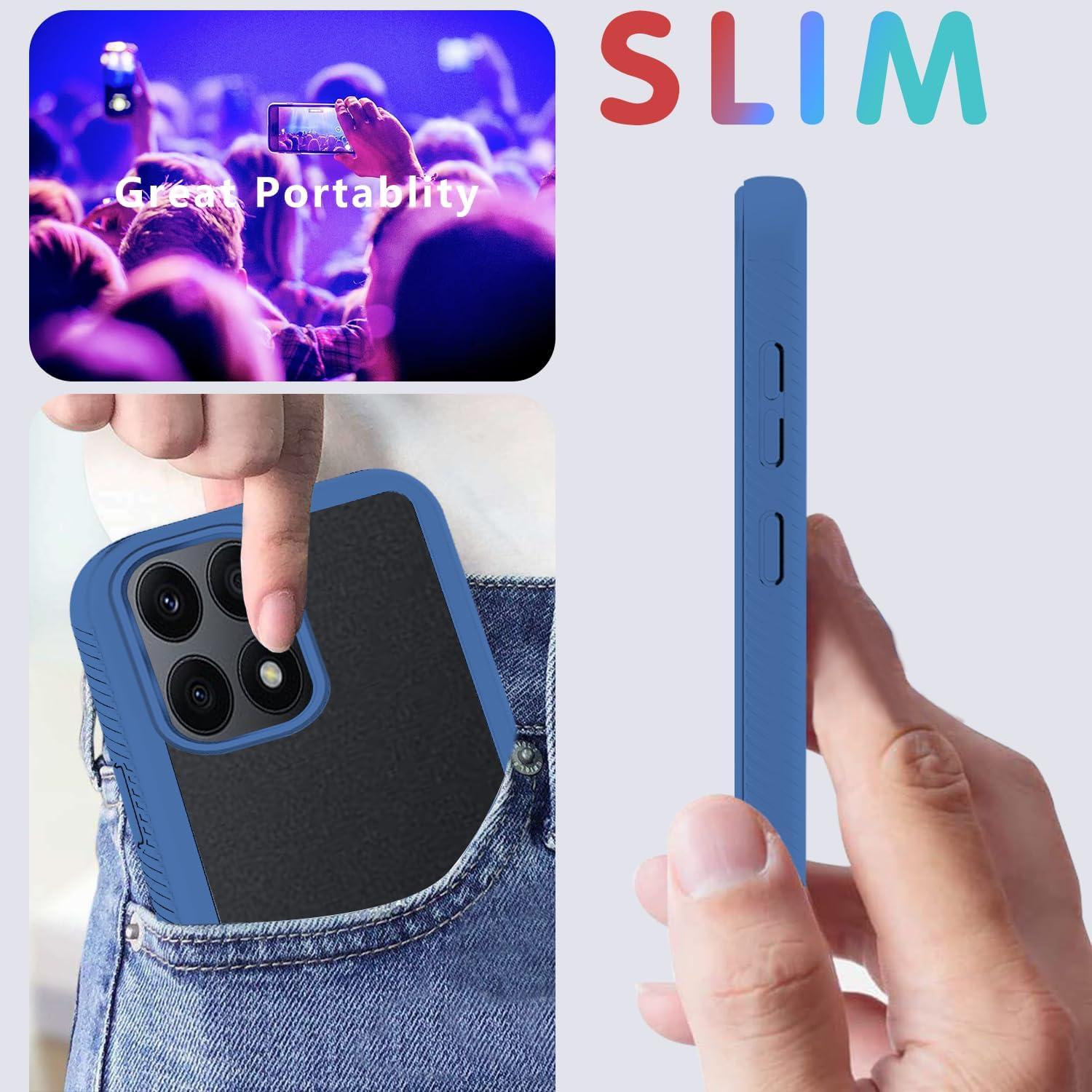 Funda Honor X8a Silicona Antigolpes 360° Transparente Azul