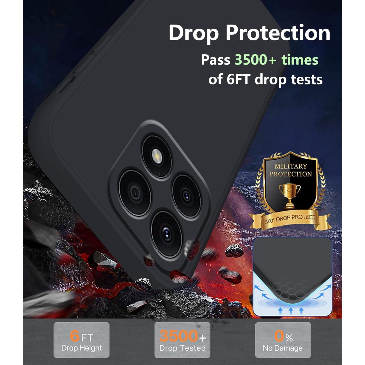 Funda de Silicona Líquida Honor X8b - Antichoque, Negro