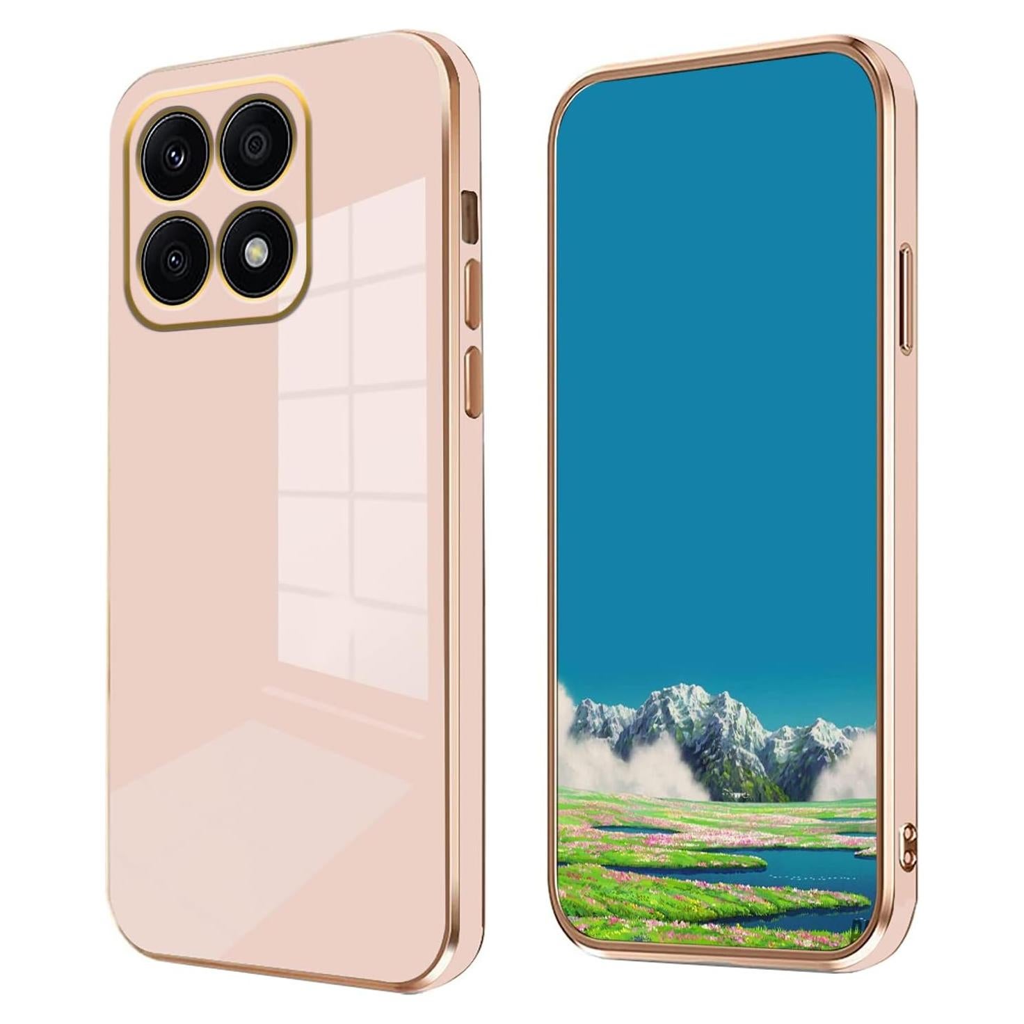 Funda Honor X8a Silicona Rosa a Prueba de Golpes Wousunly