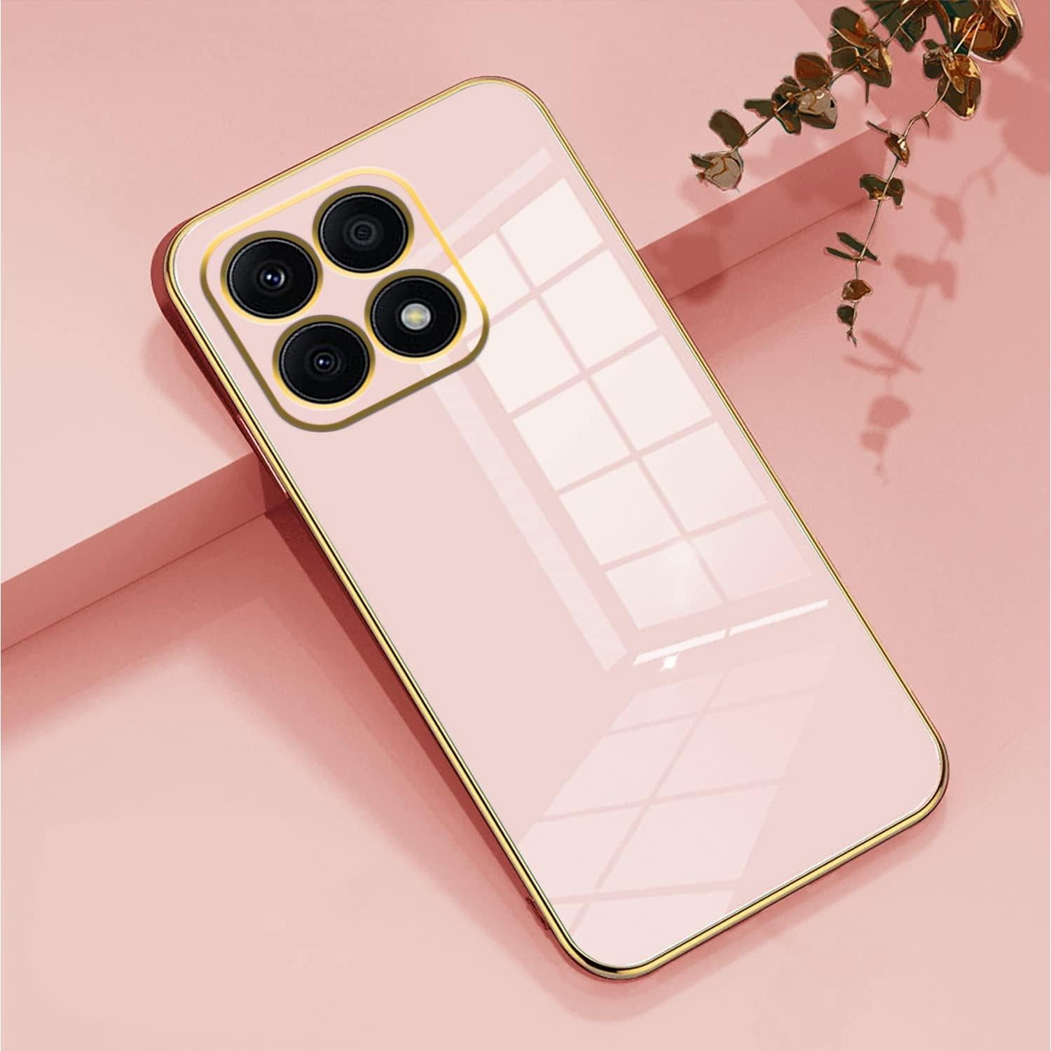 Funda Honor X8a Silicona Rosa a Prueba de Golpes Wousunly
