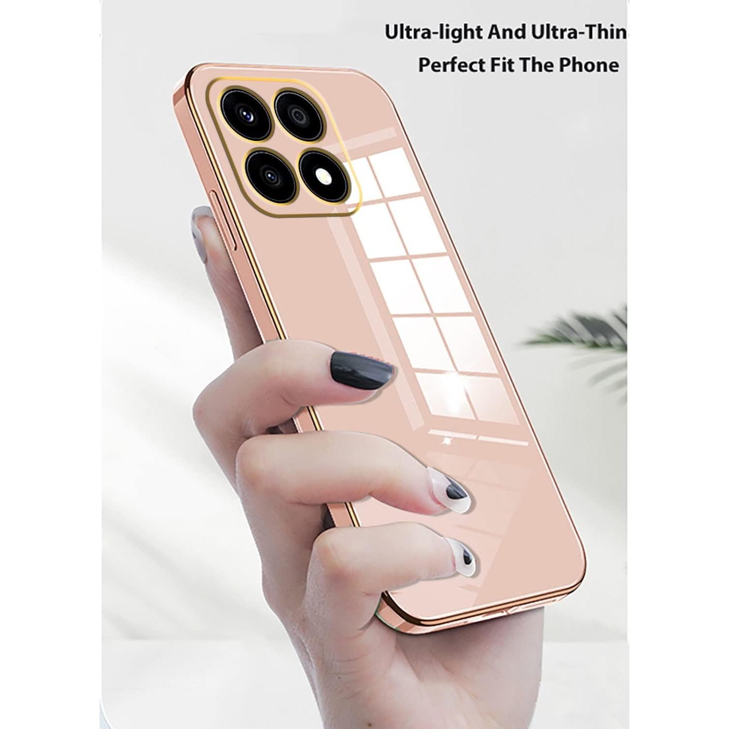 Funda Honor X8a Silicona Rosa a Prueba de Golpes Wousunly