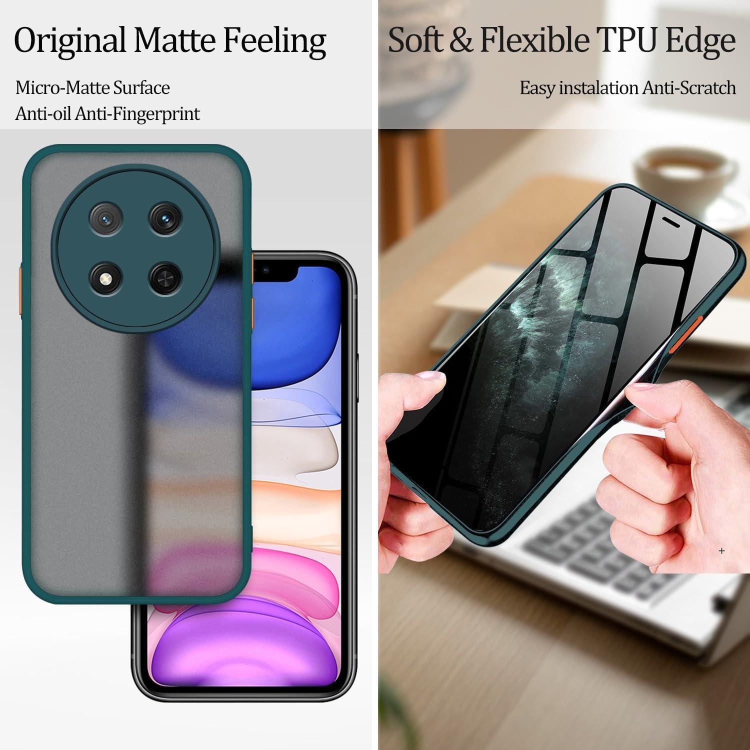 Funda TPU Honor Magic 7 Lite Translúcida Mate Verde Oscuro