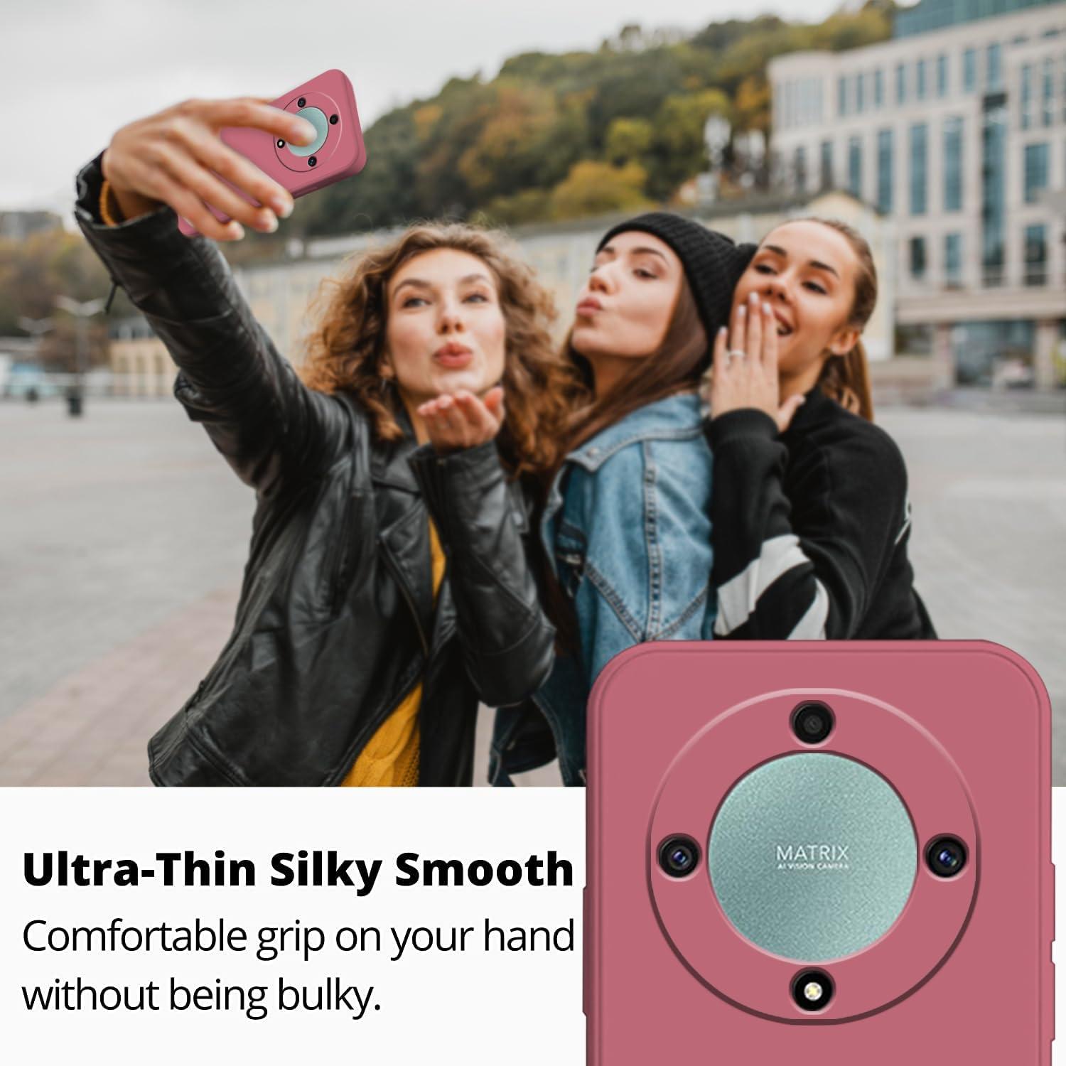 Funda de Silicona Líquida Honor Magic 5 Lite Antichoque Camellia