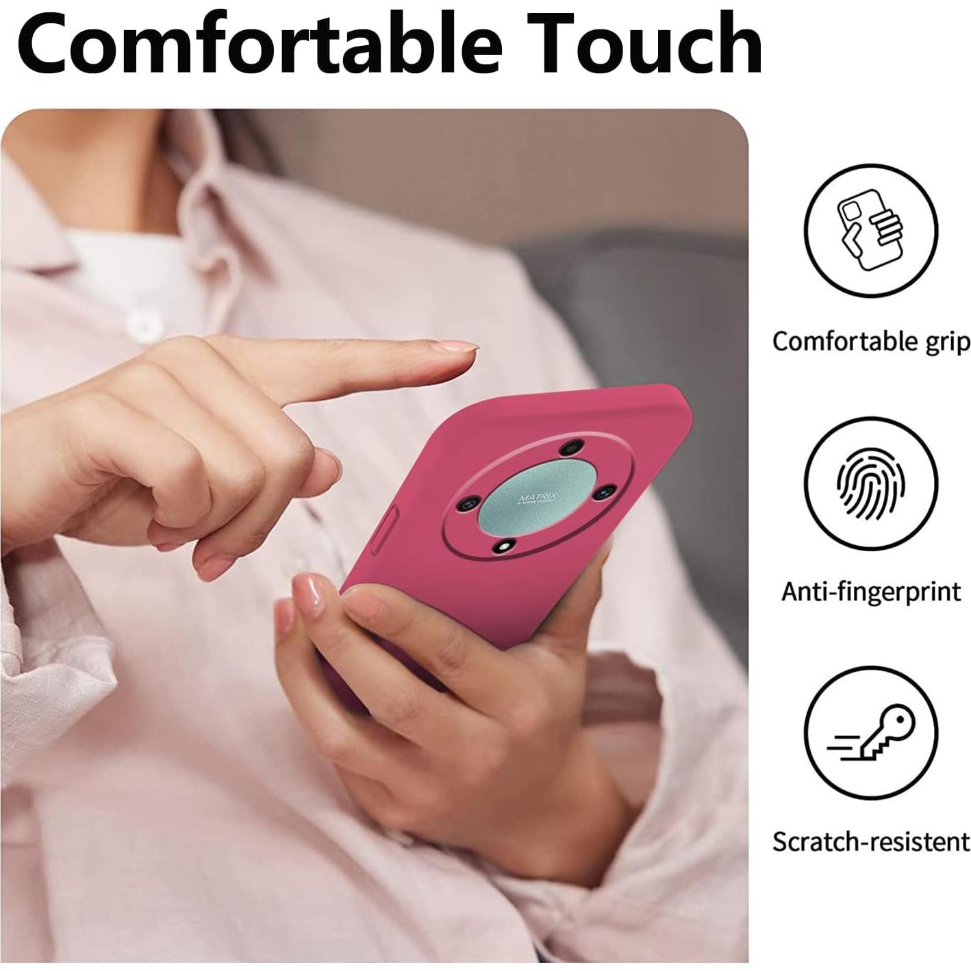 Funda de Silicona Líquida Honor Magic 5 Lite Antichoque Camellia