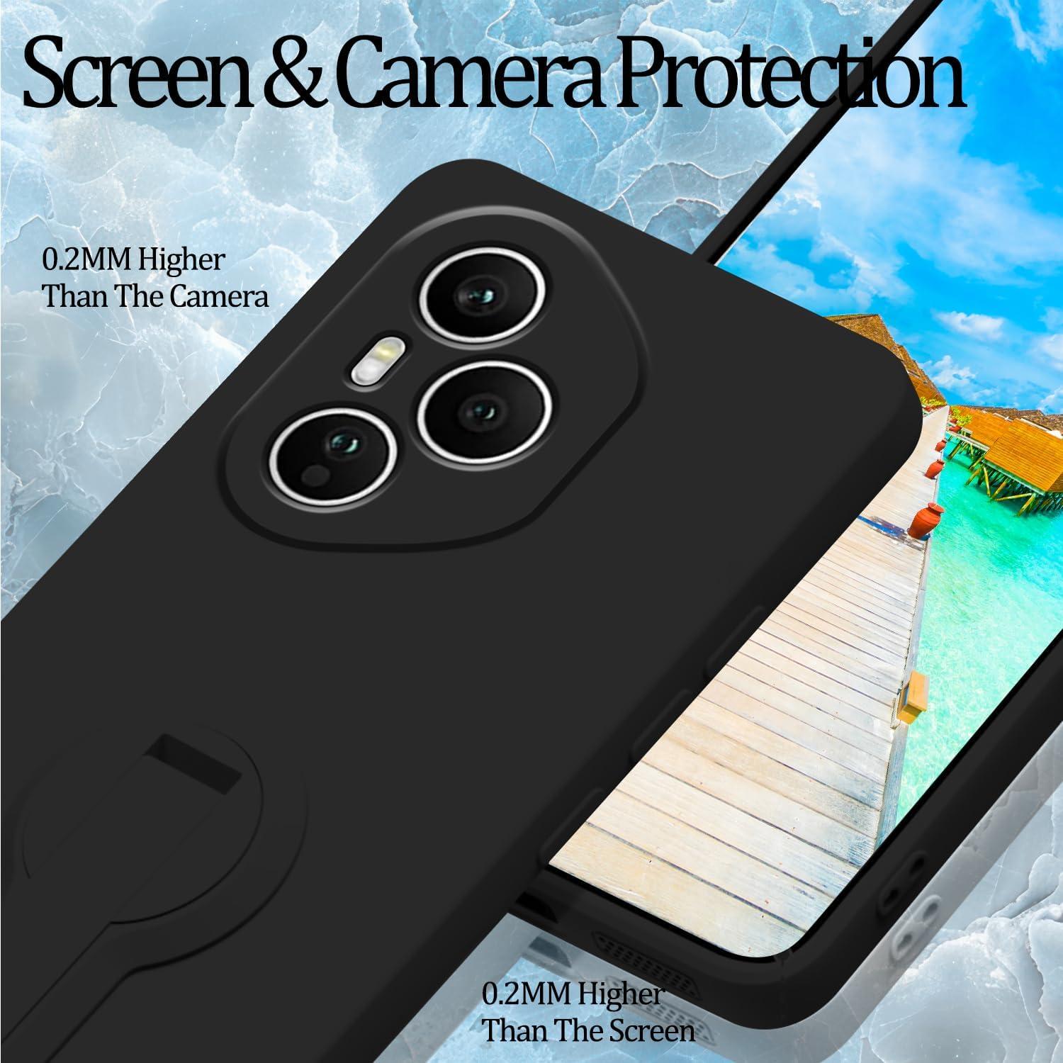 Funda de Silicona Honor 400 Pro con Soporte y Correa - Negro